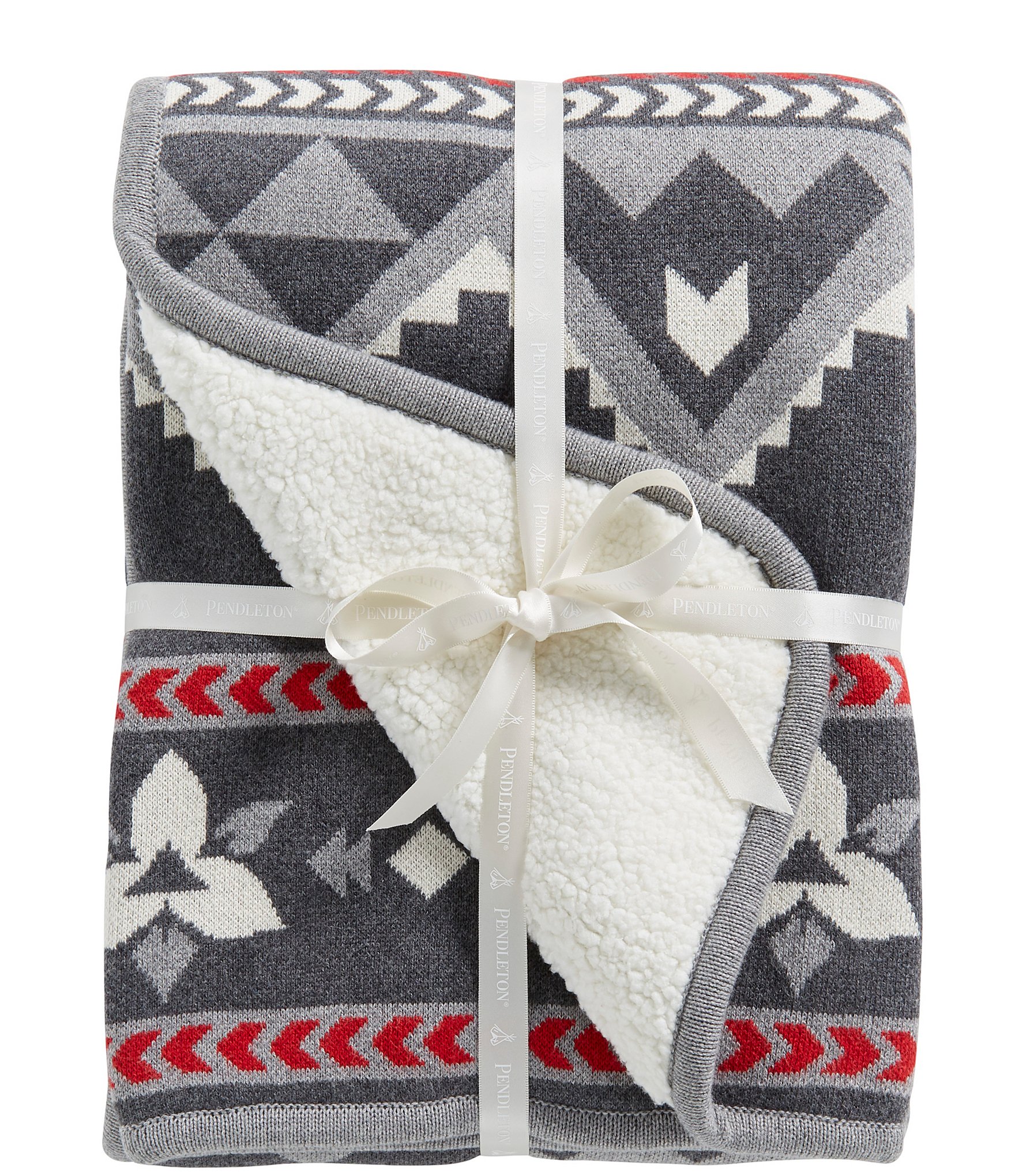 Pendleton Carico Lake/Stripe Organic Cotton Throw Gift Pack