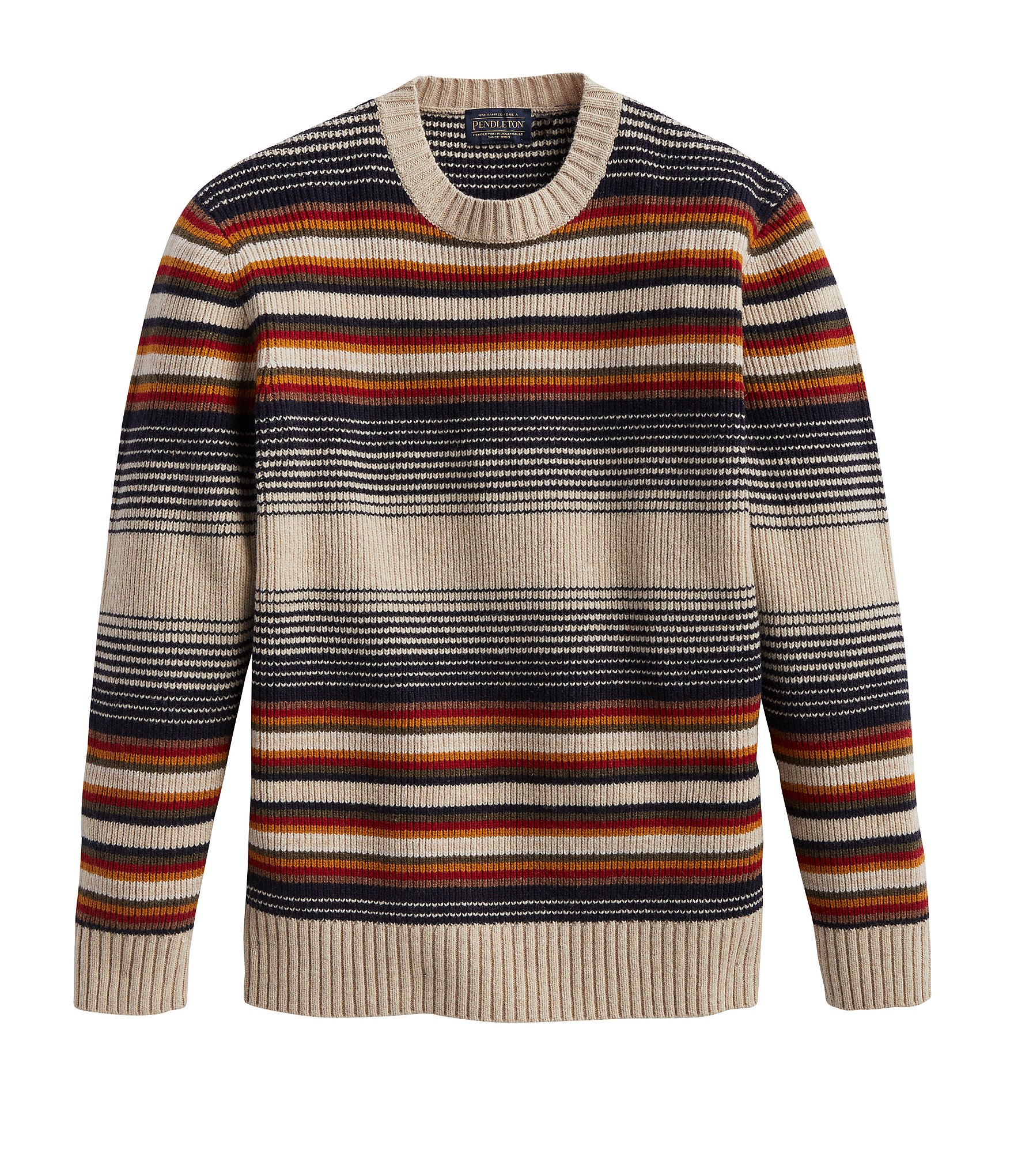 Pendleton Multi-Stripe Merino Crew Sweater | Dillard's
