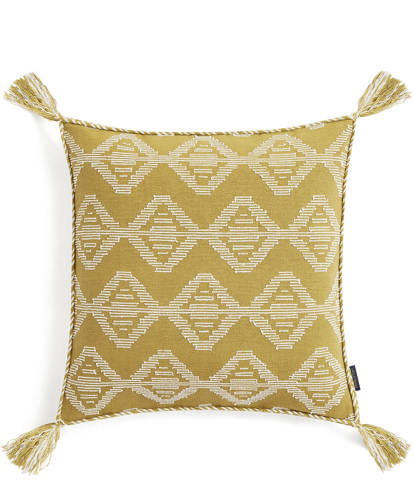 Pendleton Saddlebrook Stitching Geometric Print Tassel Square Pillow