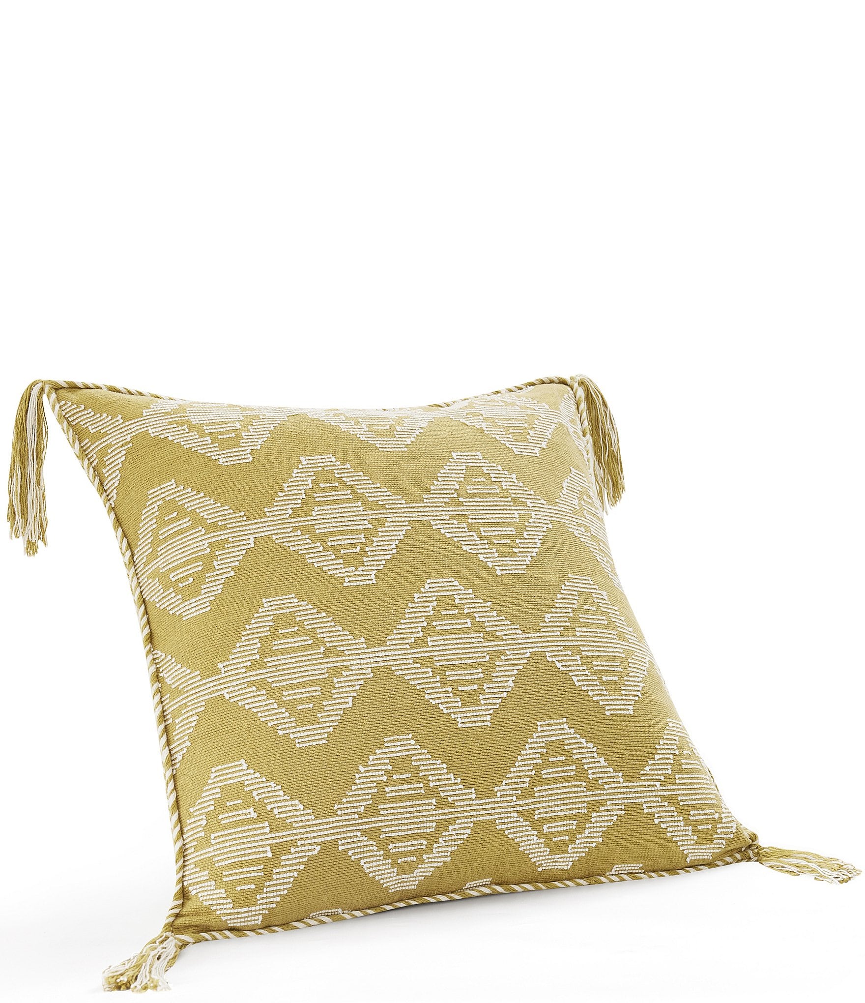 Pendleton Saddlebrook Stitching Geometric Print Tassel Square Pillow