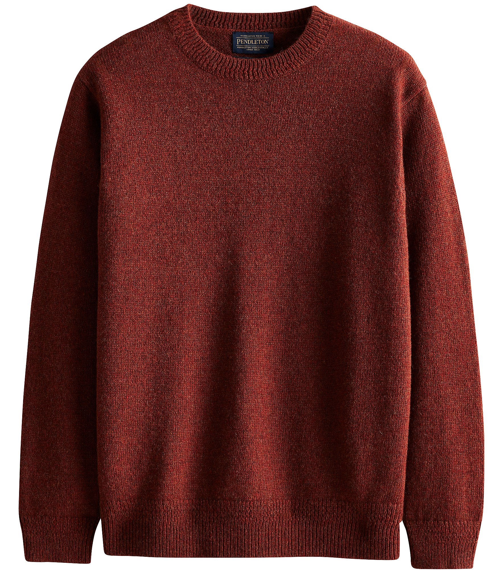 Pendleton Shetland Crew Sweater Fired Brick Heather