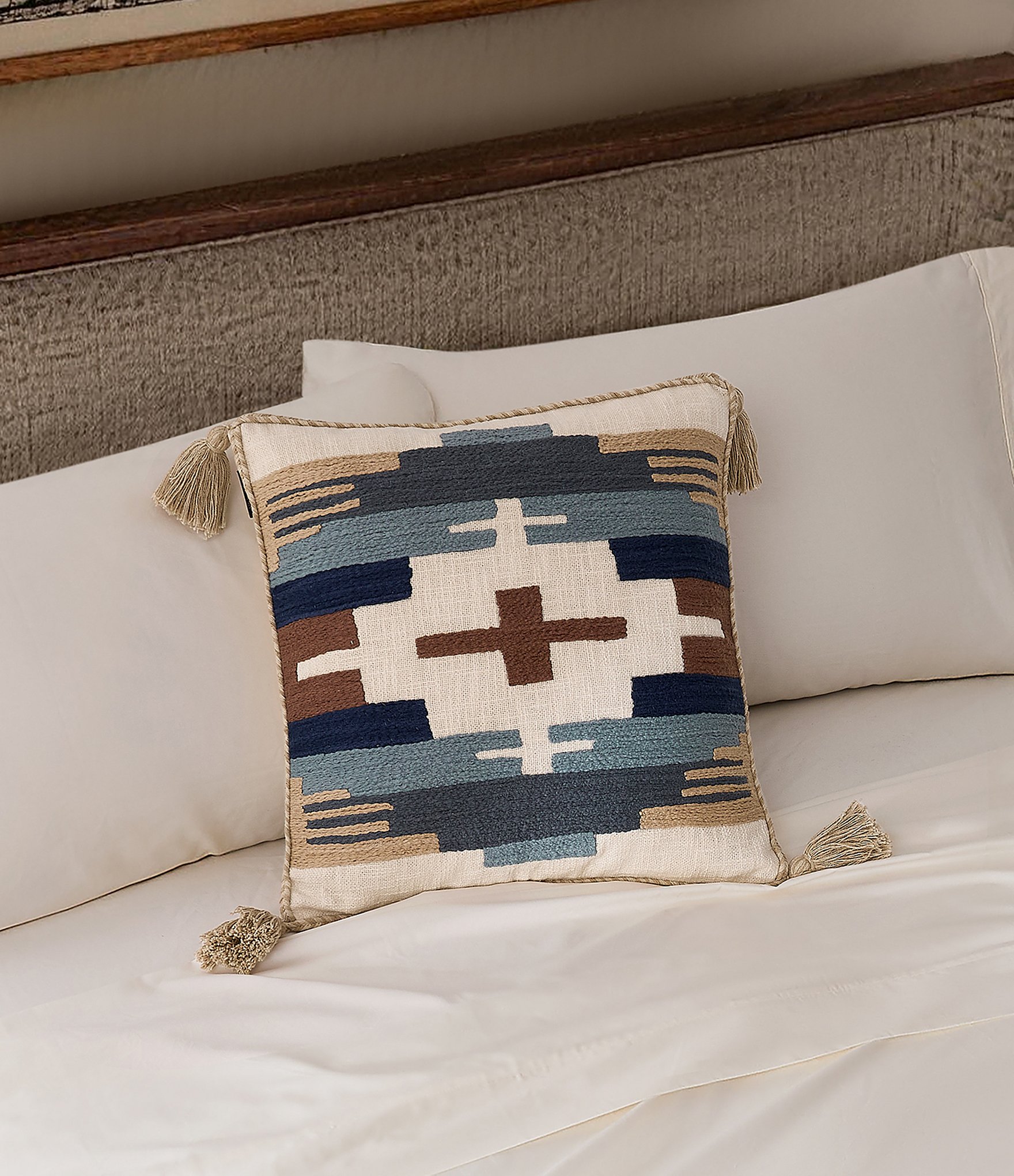 Pendleton Shiprock Collection by Pendleton Geometric Print Tassel Square Pillow