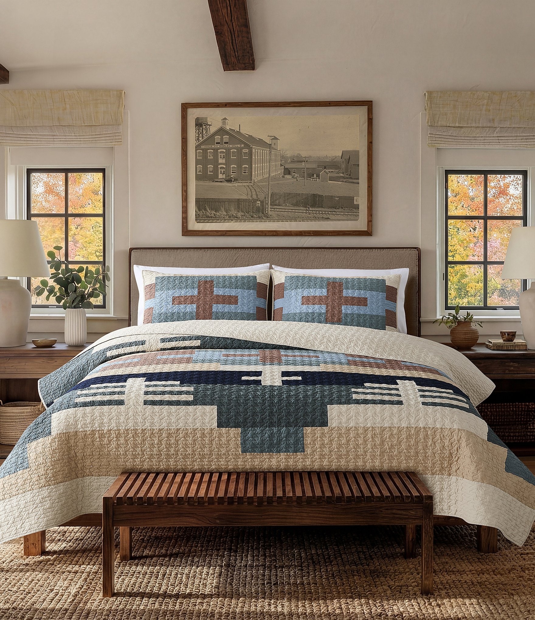 Pendleton Shiprock Collection by Pendleton Southwestern Inspired Geometric Pattern Quilt Mini Set
