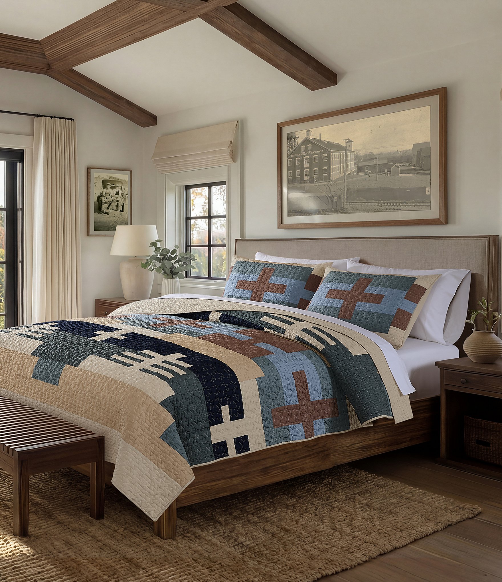 Pendleton Shiprock Collection by Pendleton Southwestern Inspired Geometric Pattern Quilt Mini Set