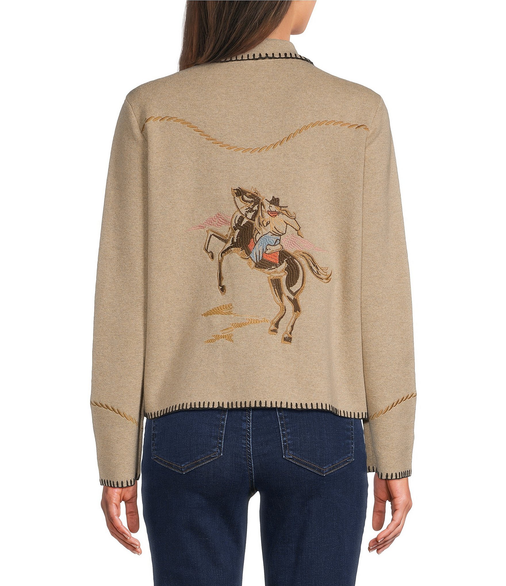 Pendleton Souvenir Western Point Collar Long Sleeve Buttoned Cardigan