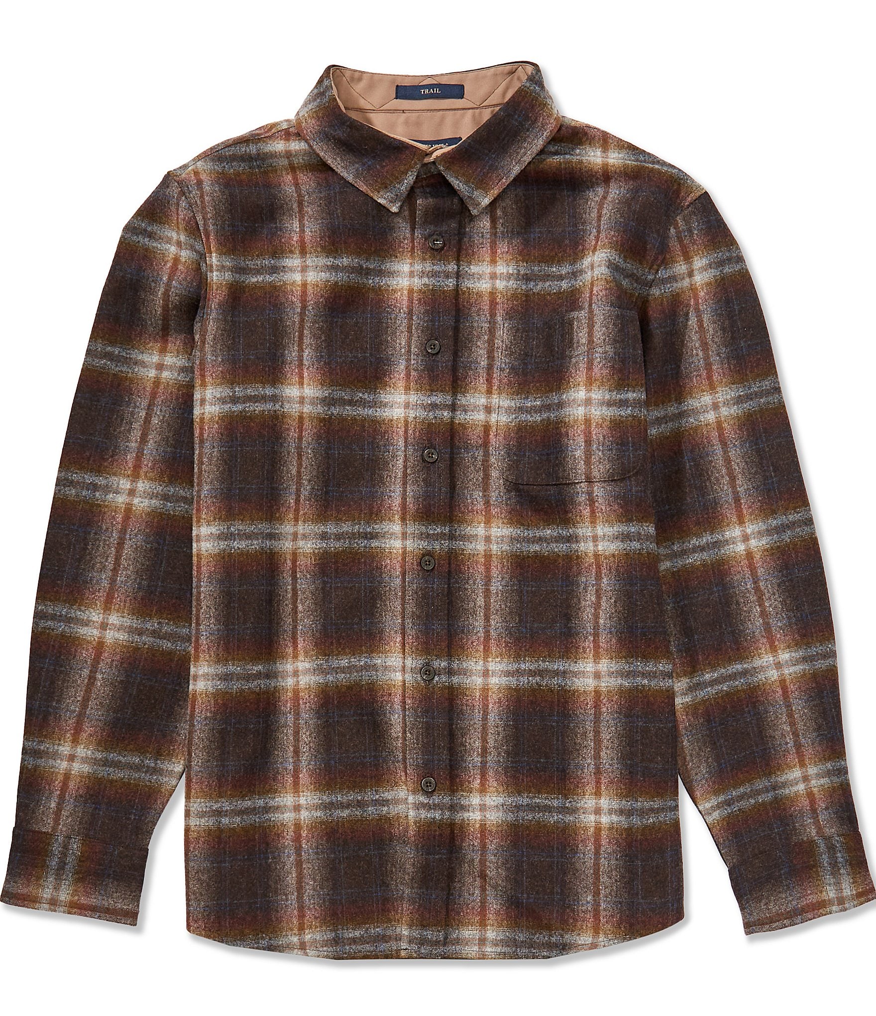 Pendleton Trail Long Sleeve Plaid Wool Woven Shirt