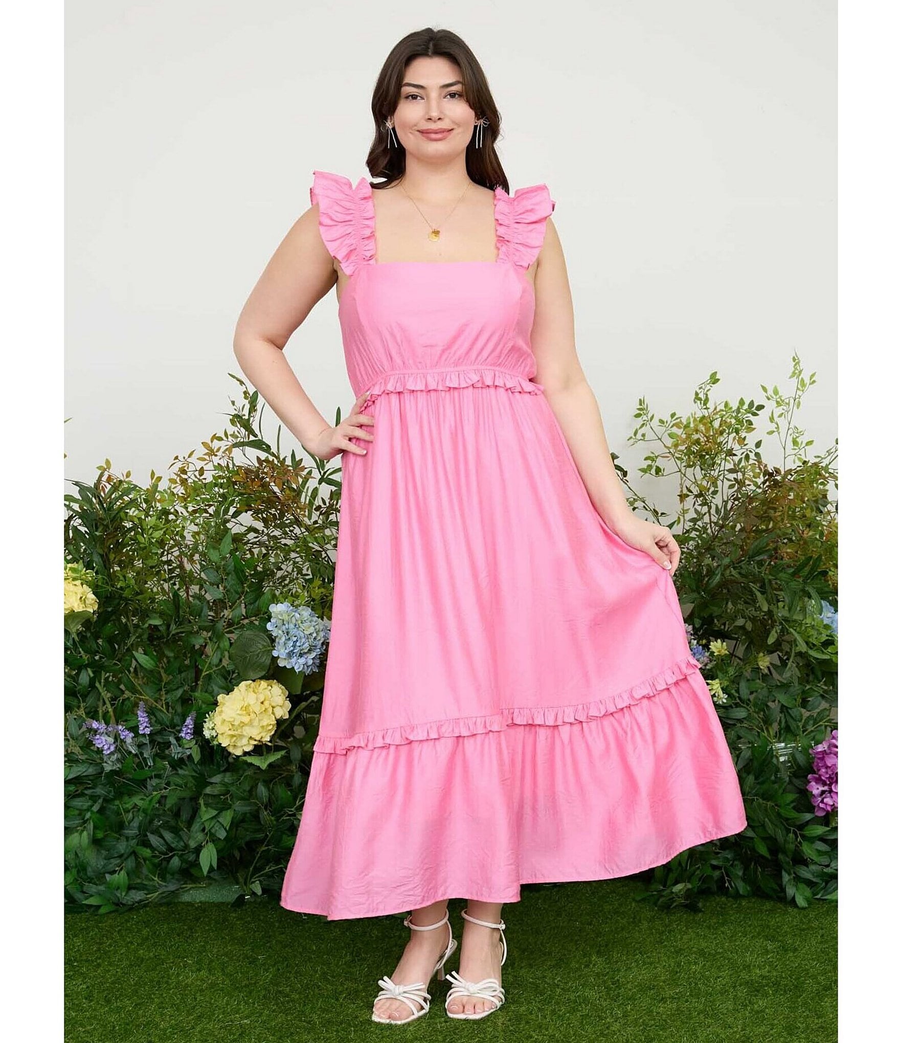 Perch by Blu Pepper Plus Ruffle Empire Waist Midi Dress