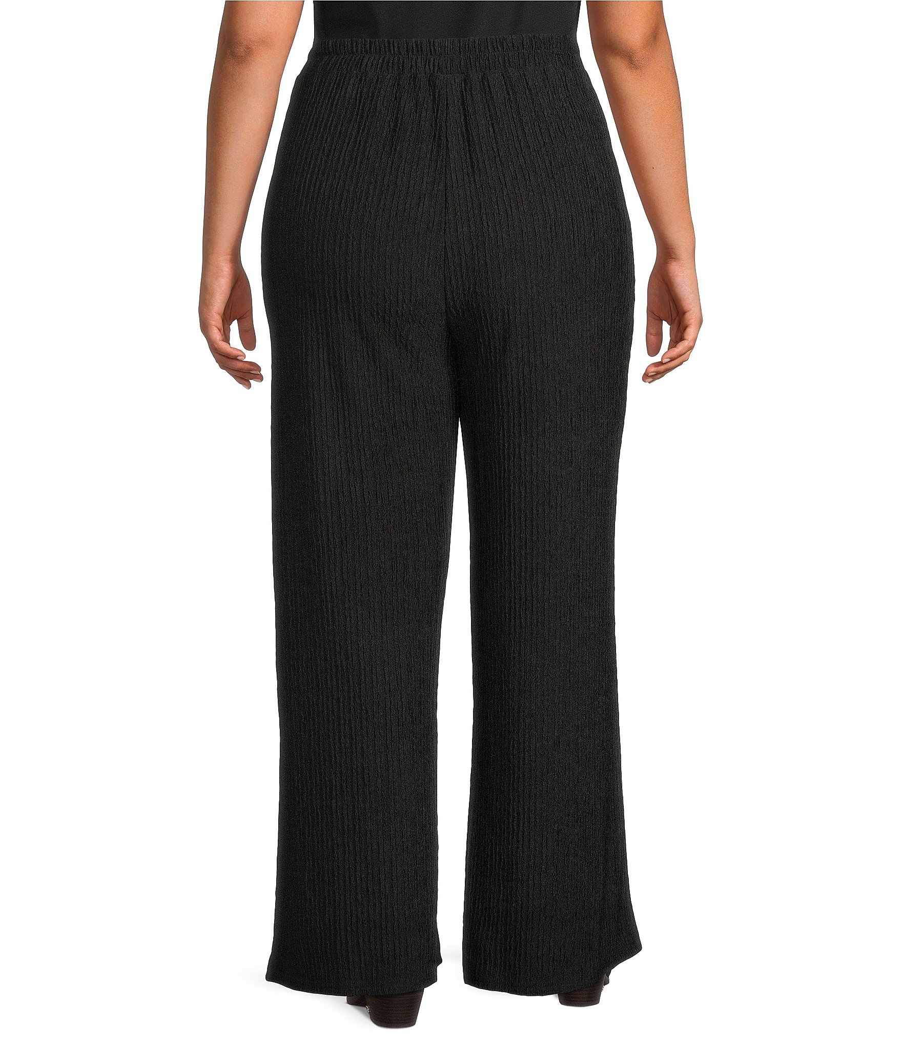 Perch by Blu Pepper Plus Size Textured Knit High Rise Straight Leg Pant