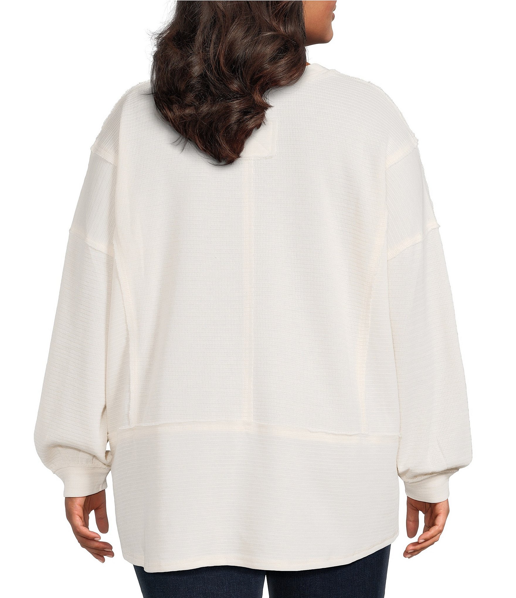 Perch by Blu Pepper Plus Size V-Neck Long Sleeve Top