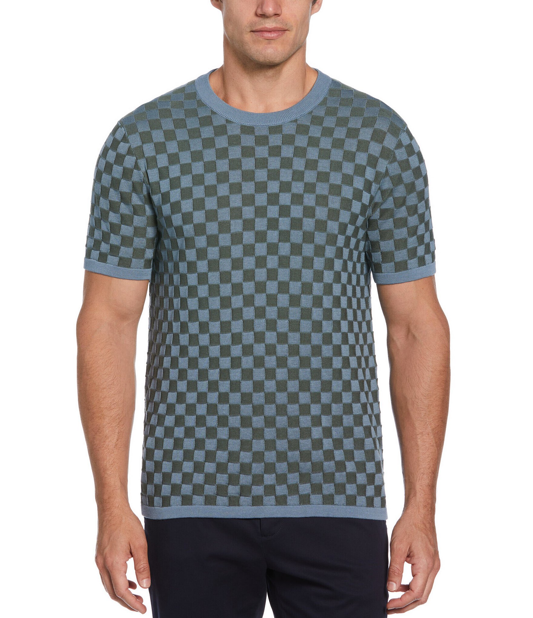 Perry Ellis Basketweave Short Sleeve T-Shirt