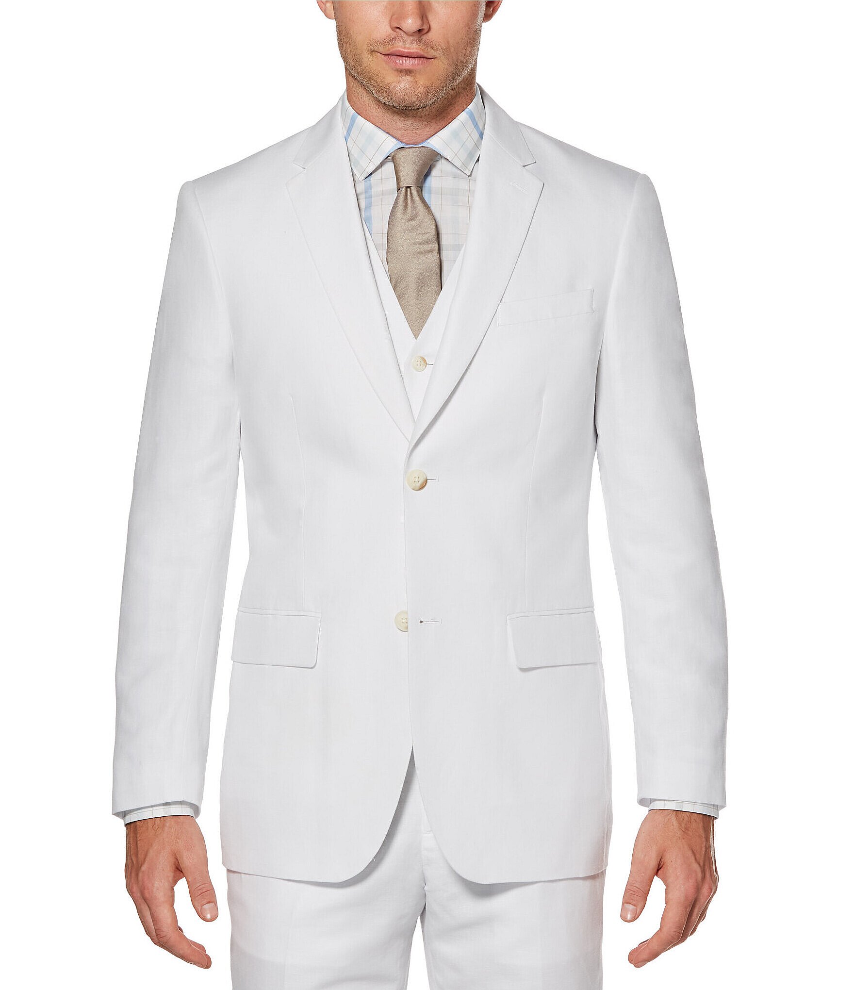 Perry Ellis Big & Tall Solid Linen Jacket | Dillards