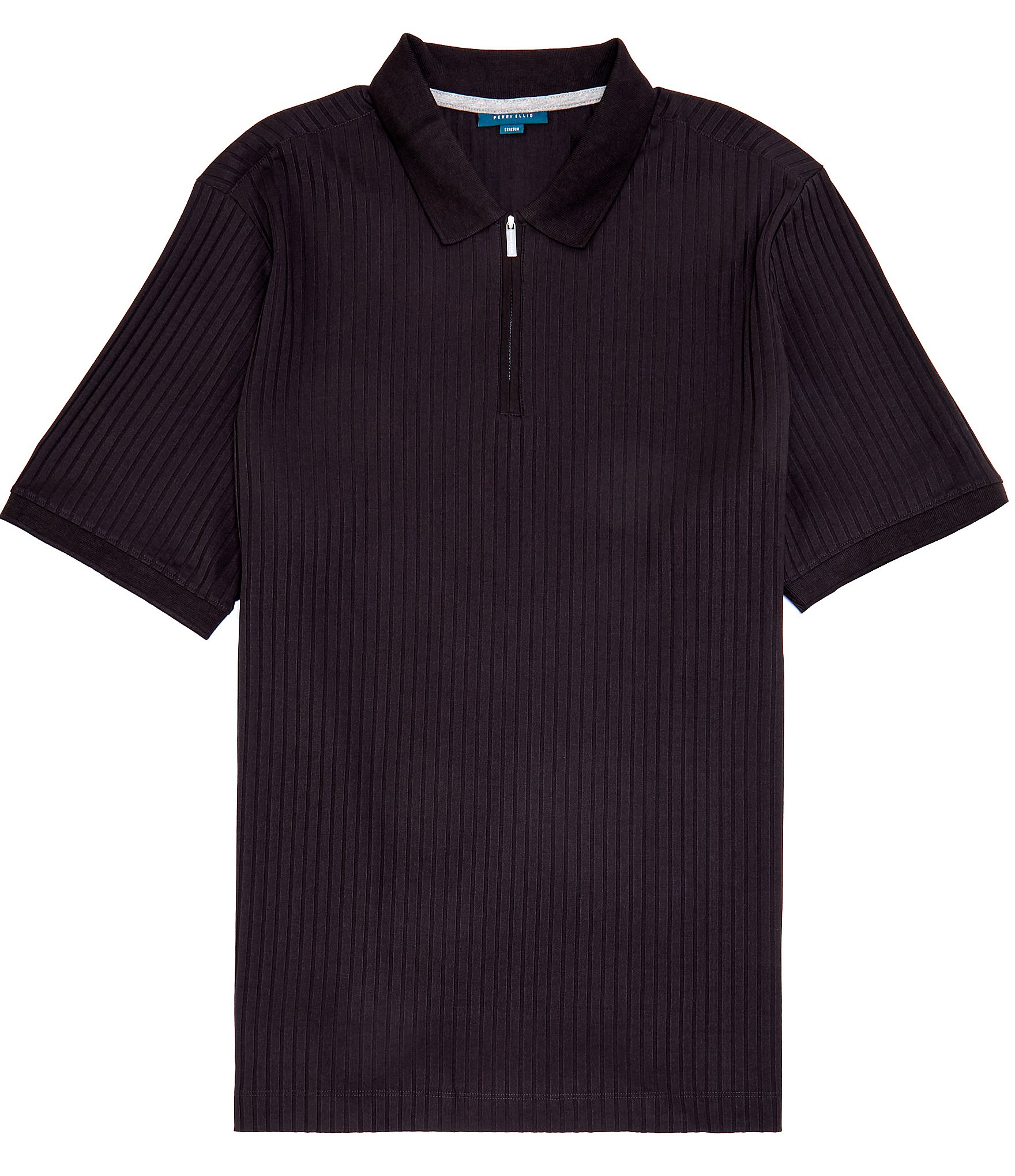 Perry Ellis Big & Tall Stretch Quarter-Zip Short Sleeve Polo Shirt ...