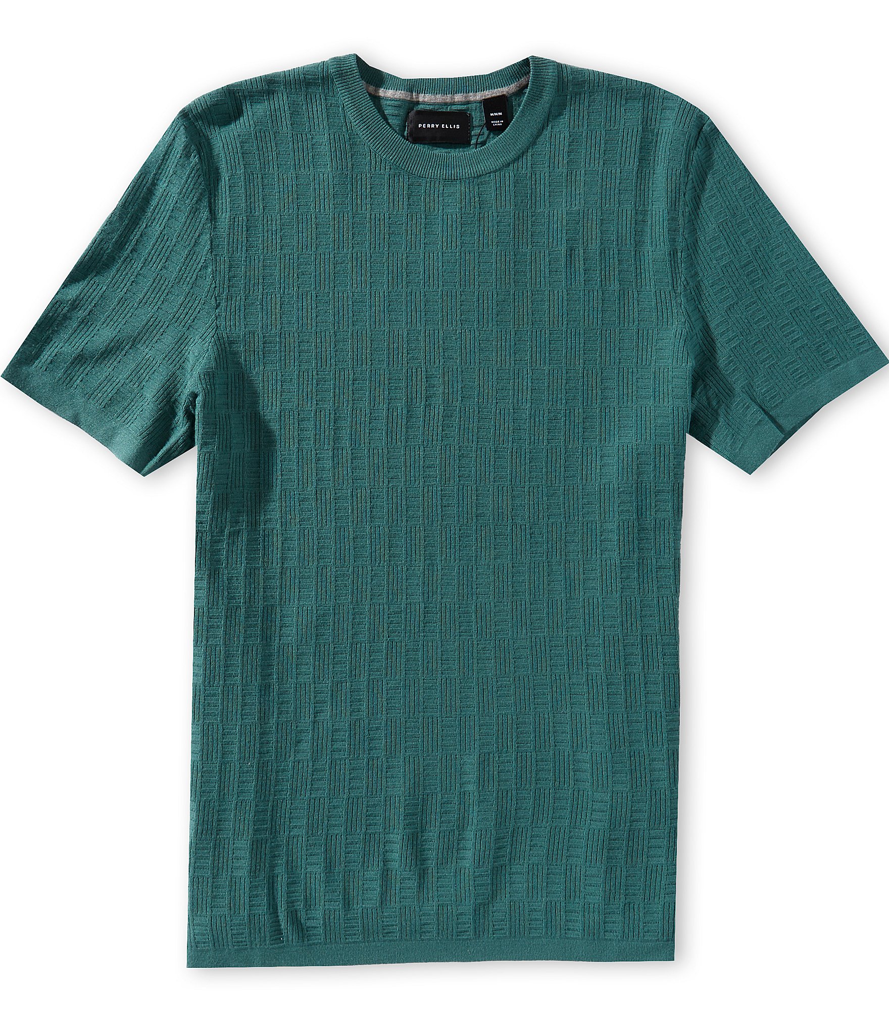 Perry Ellis Big & Tall Textured Short Sleeve Sweater