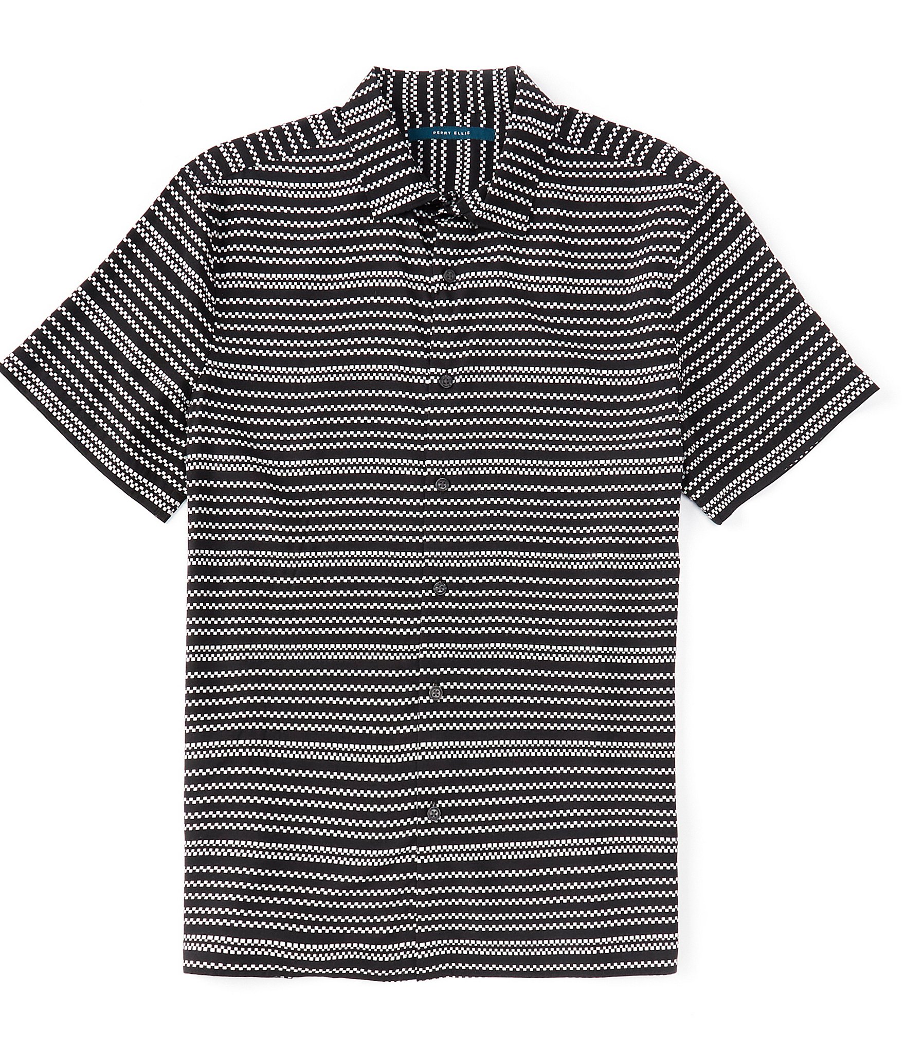 Perry Ellis Boxy Stripes Short Sleeve Woven Shirt | Dillard's