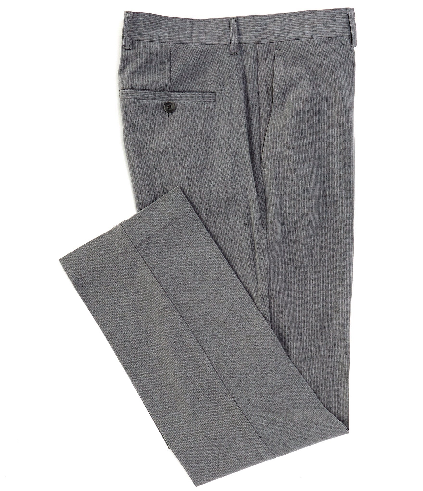Perry Ellis Herringbone Modern Maxwell Fit Flat Front