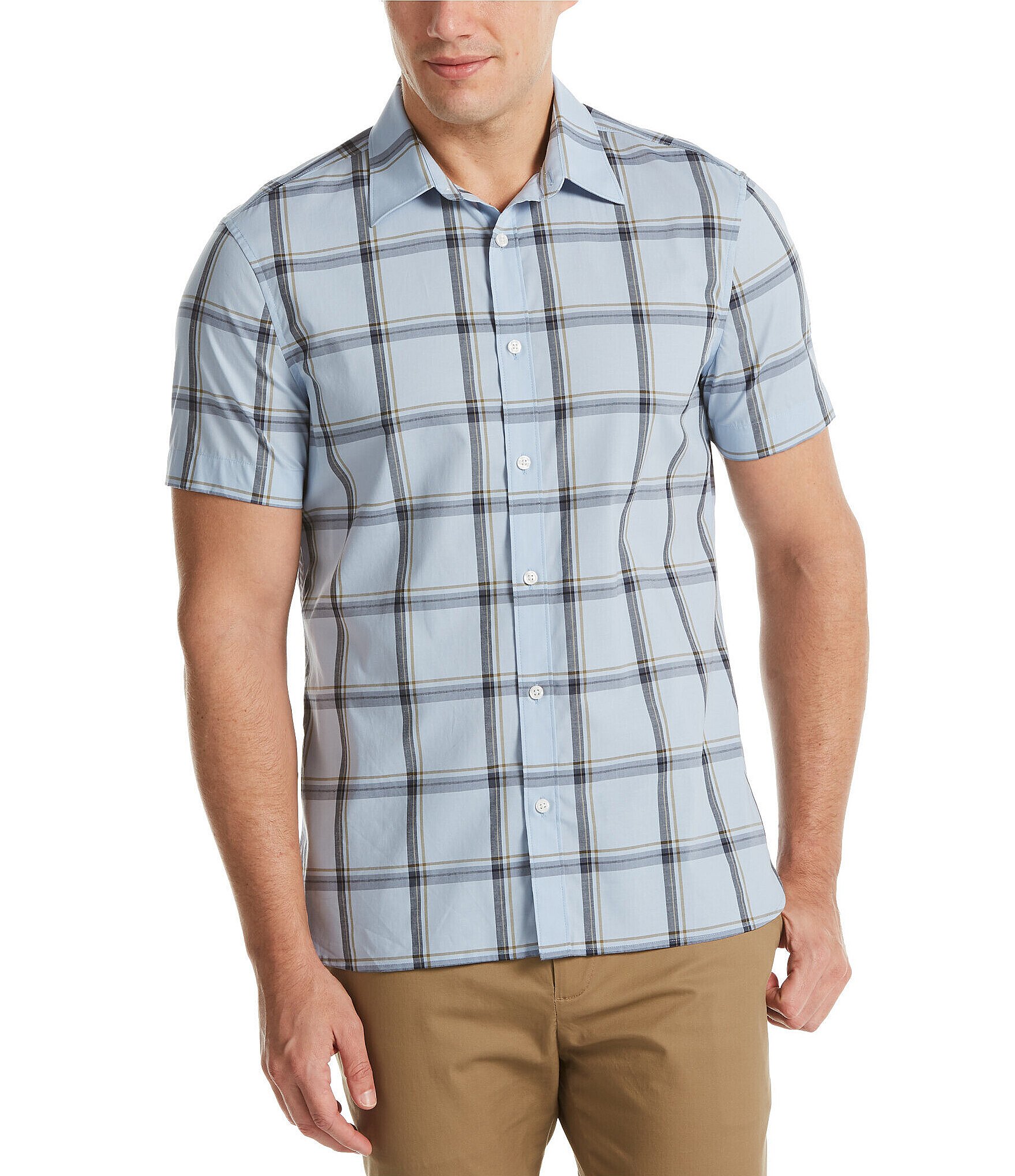 Perry Ellis Mens Short Sleeve Wave Printed Shirt 