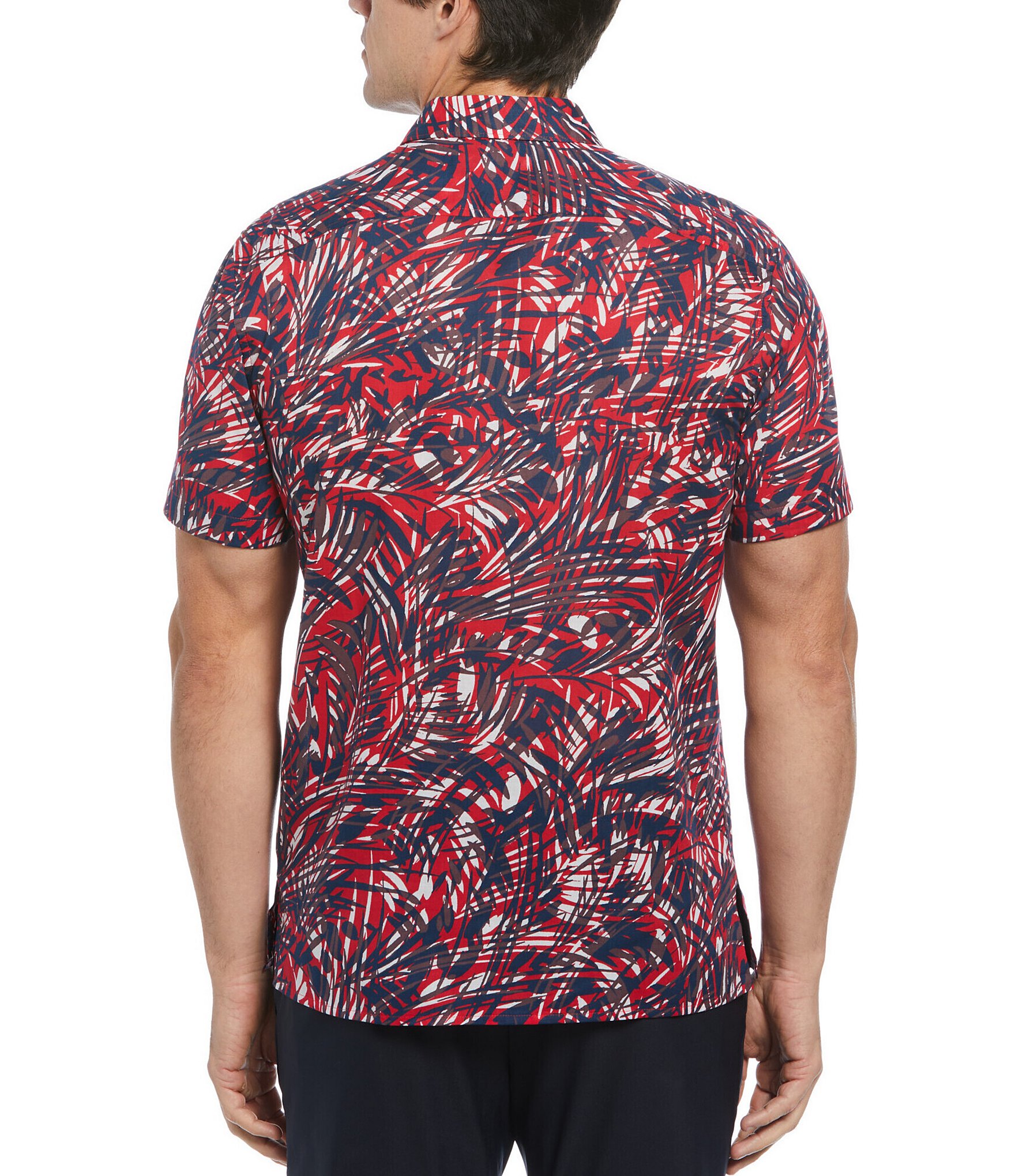 Perry Ellis Leaf Print Short Sleeve Woven Shirt