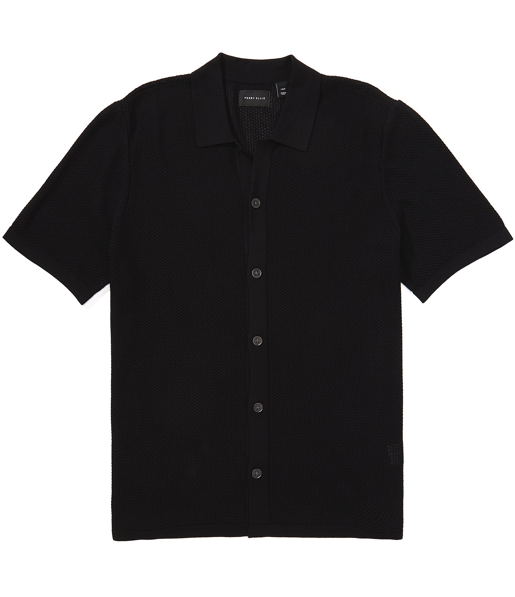 Perry Ellis Mesh Short Sleeve Polo Sweater