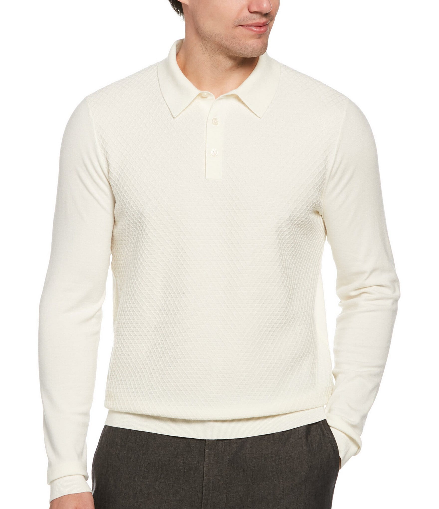 Perry Ellis Patterned Polo Sweater | Dillard's