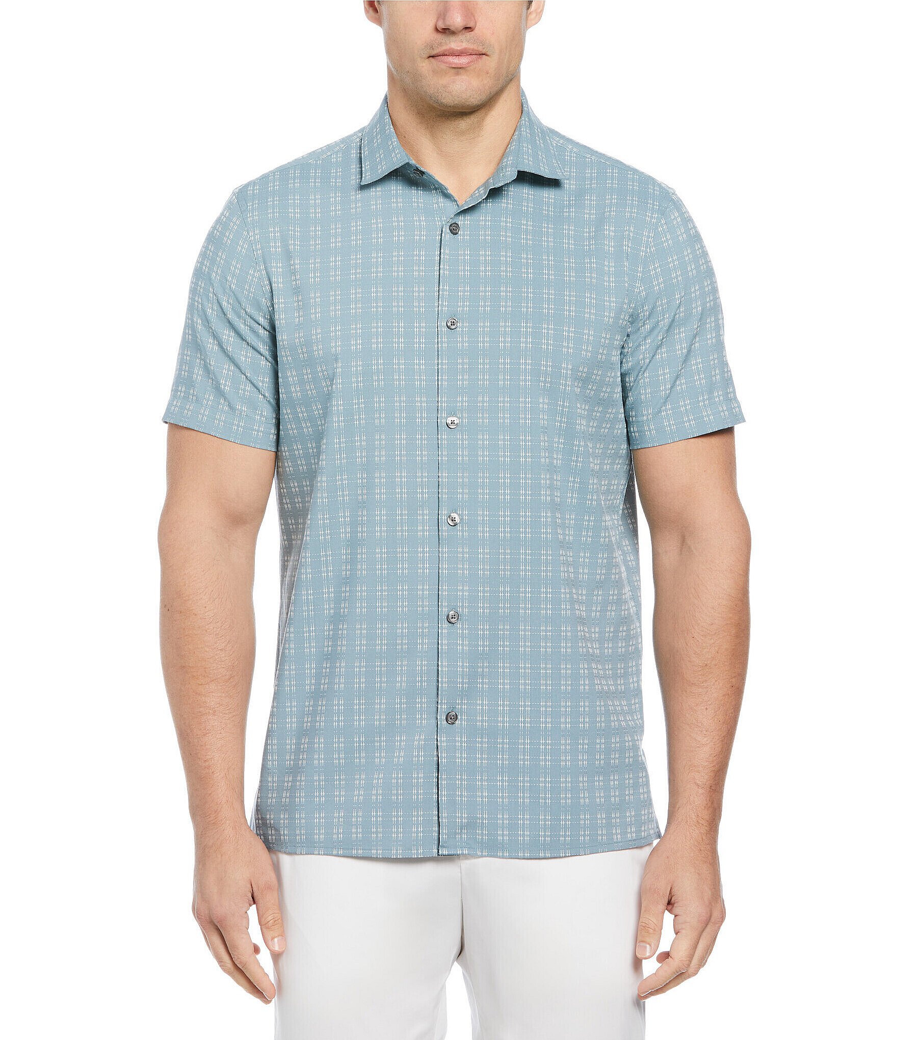 Perry Ellis Plaid Short Sleeve Woven Shirt