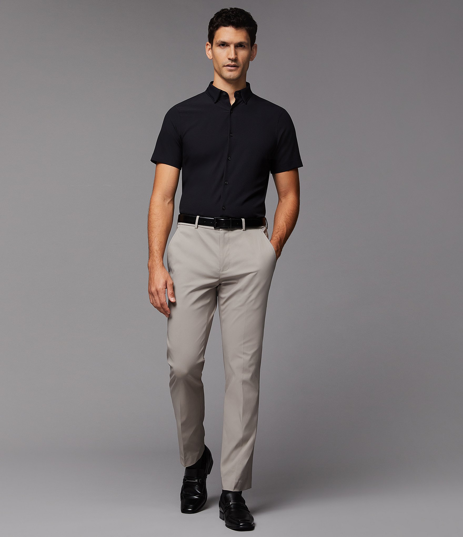 Perry Ellis Premium Stretch Modern Fit Flat Front Dress Pants