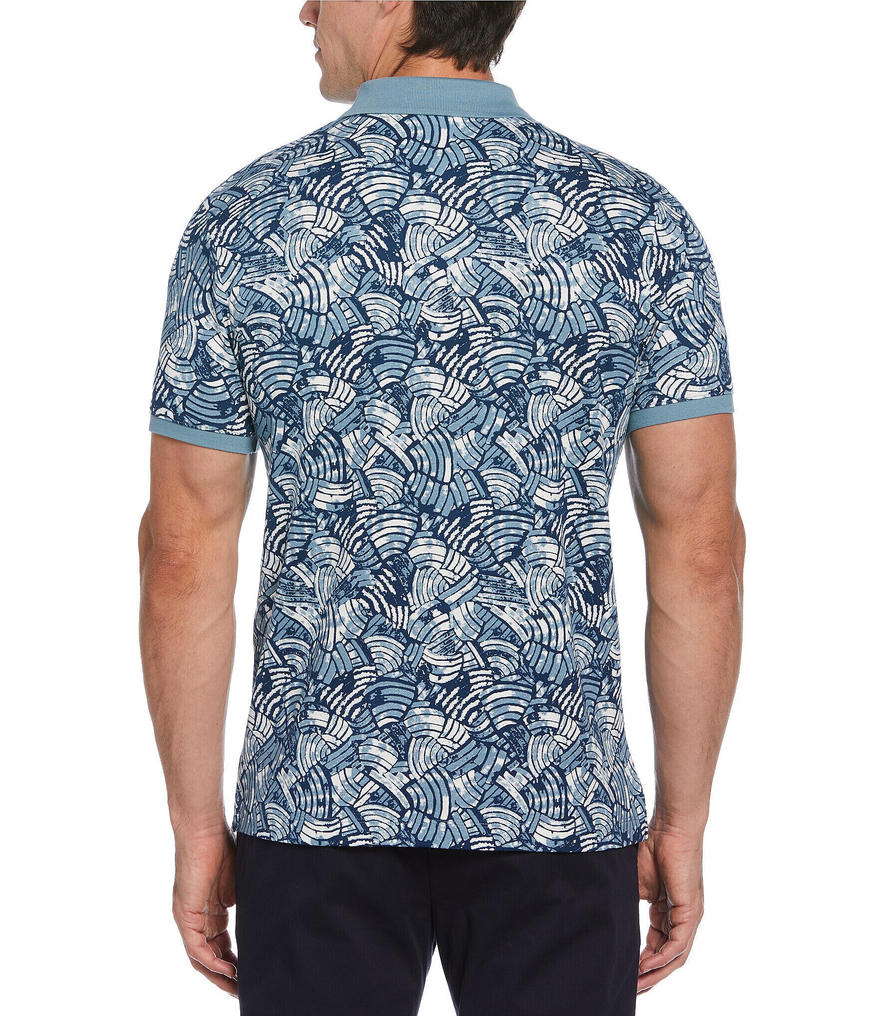 Perry Ellis Printed Interlock Short Sleeve Polo Shirt