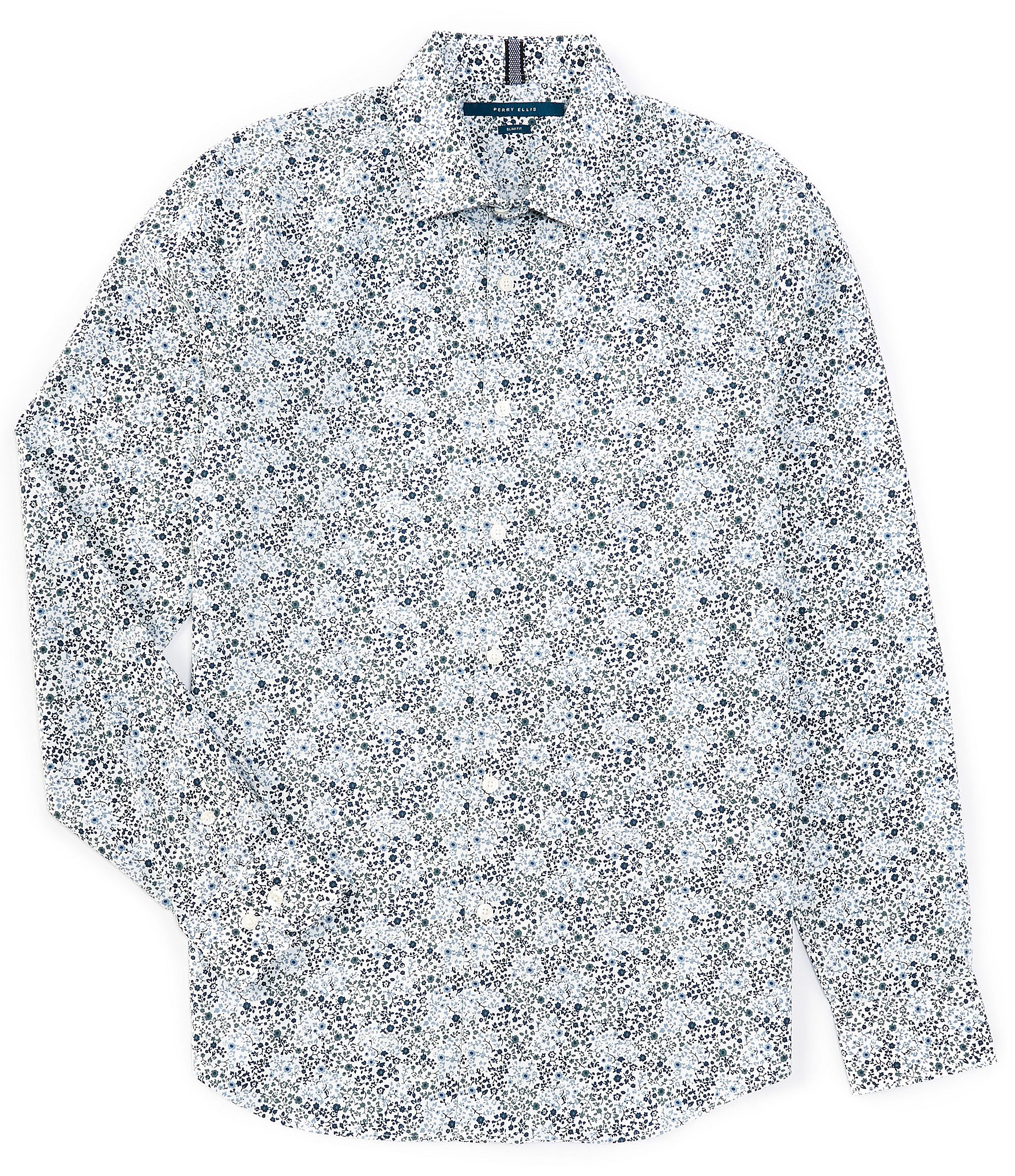 Perry Ellis Slim-Fit Floral Print Long Sleeve Woven Shirt | Dillard's