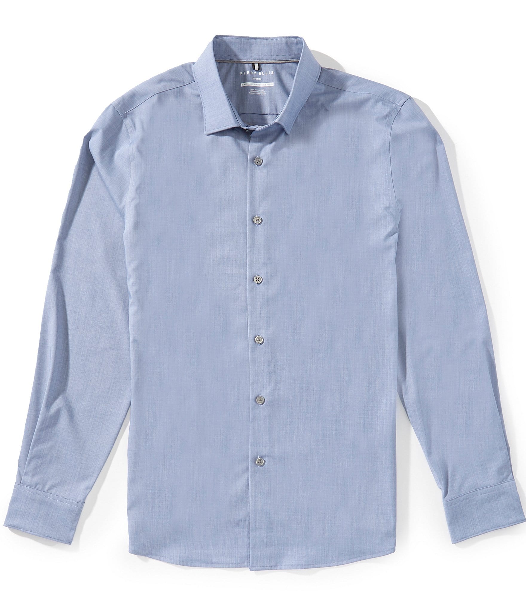 Perry Ellis Slim Fit Long Sleeve Woven Shirt