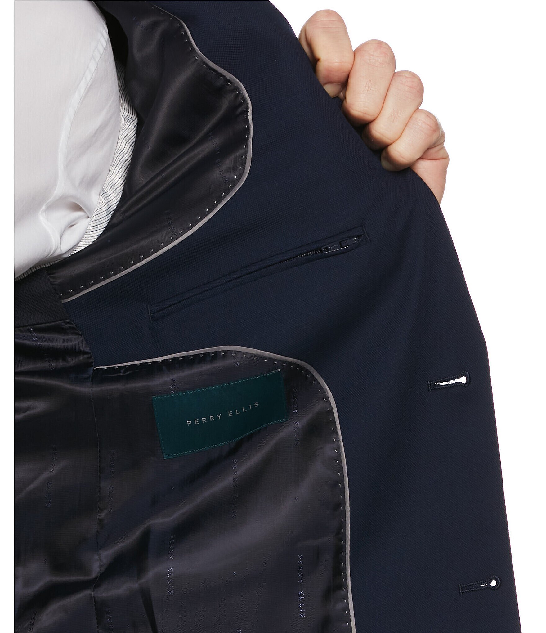 Perry Ellis Slim-Fit Performance Stretch Dobby Louis Suit Separates Jacket