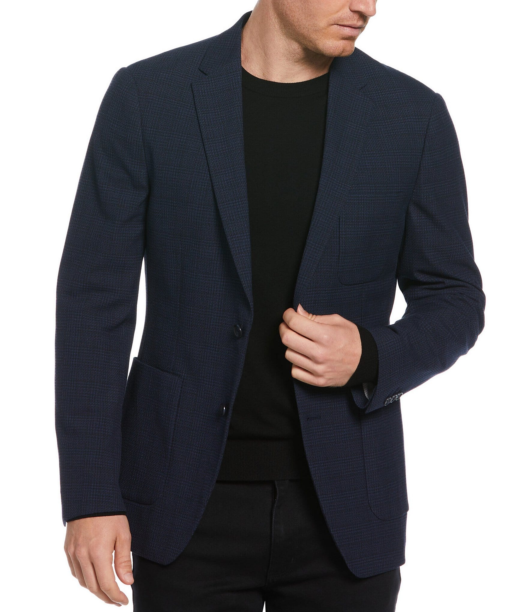 Perry Ellis Slim Fit Stretch Textured Blazer