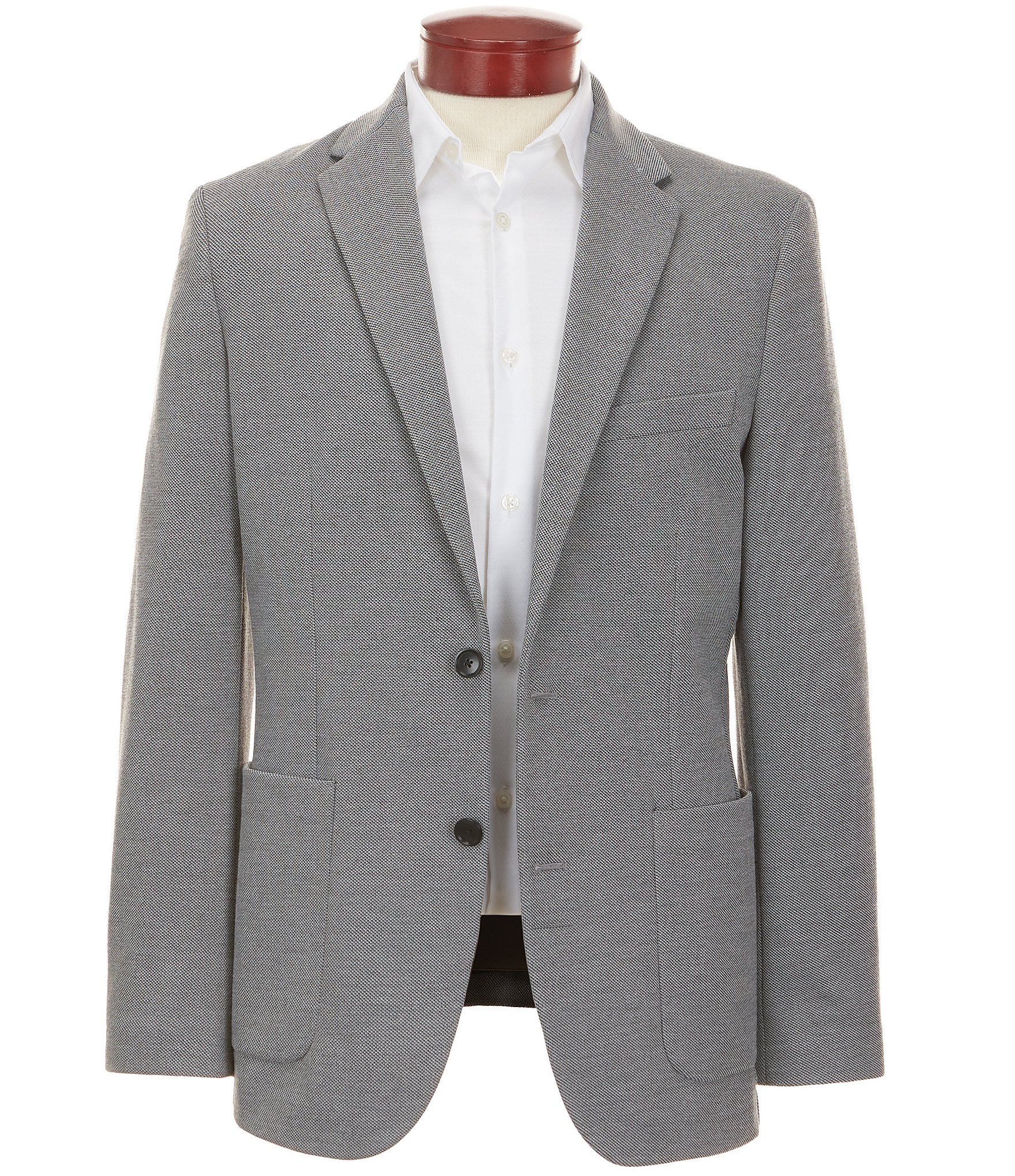 Perry Ellis Slim Fit Stretch Unlined Textured Blazer