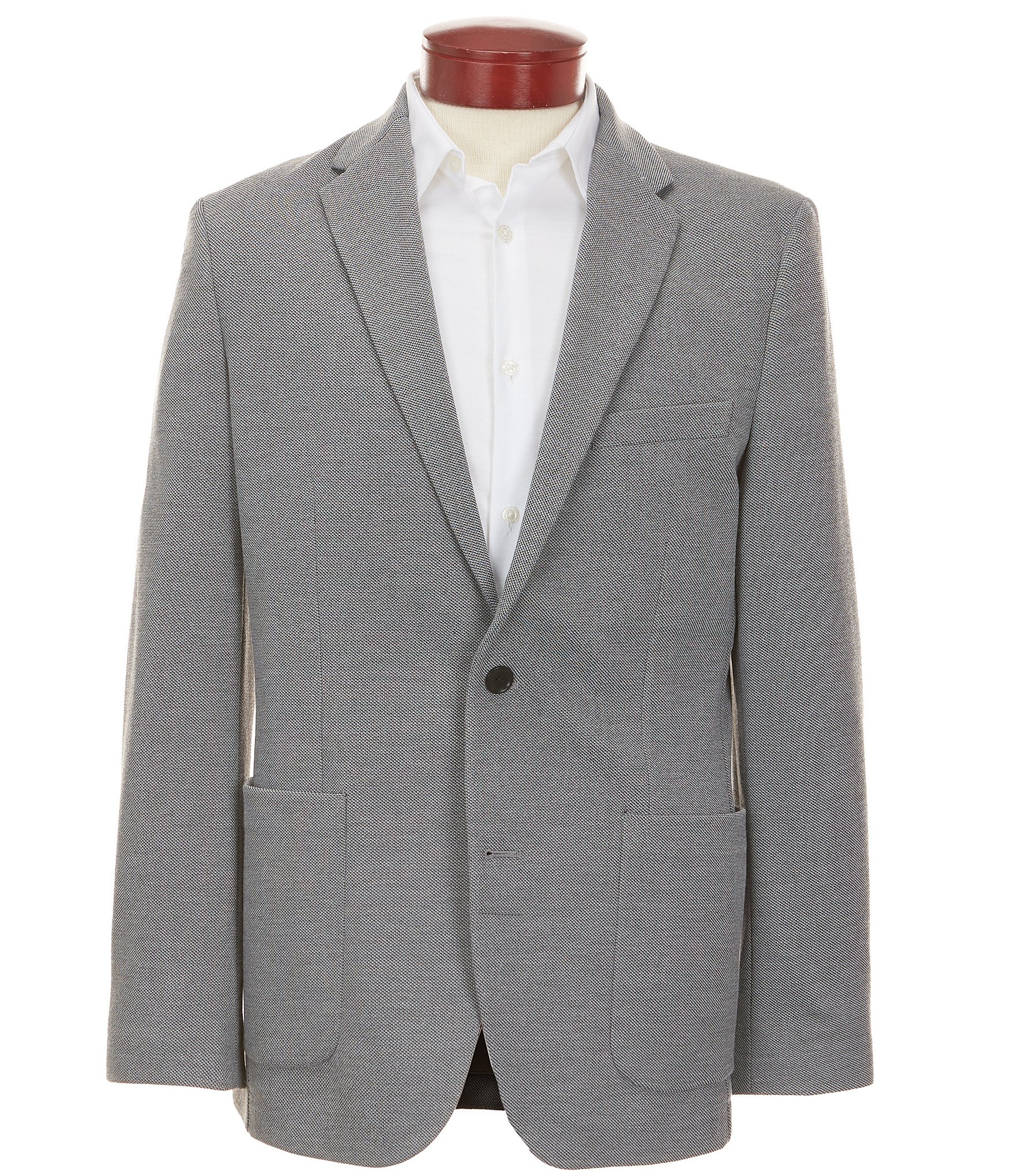 Perry Ellis Slim Fit Stretch Unlined Textured Blazer