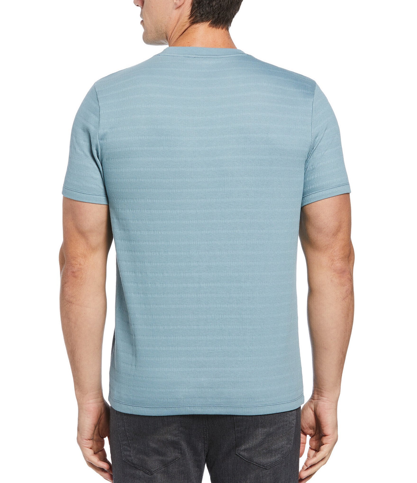 Perry Ellis Textured Tonal Stripe Short Sleeve T-Shirt