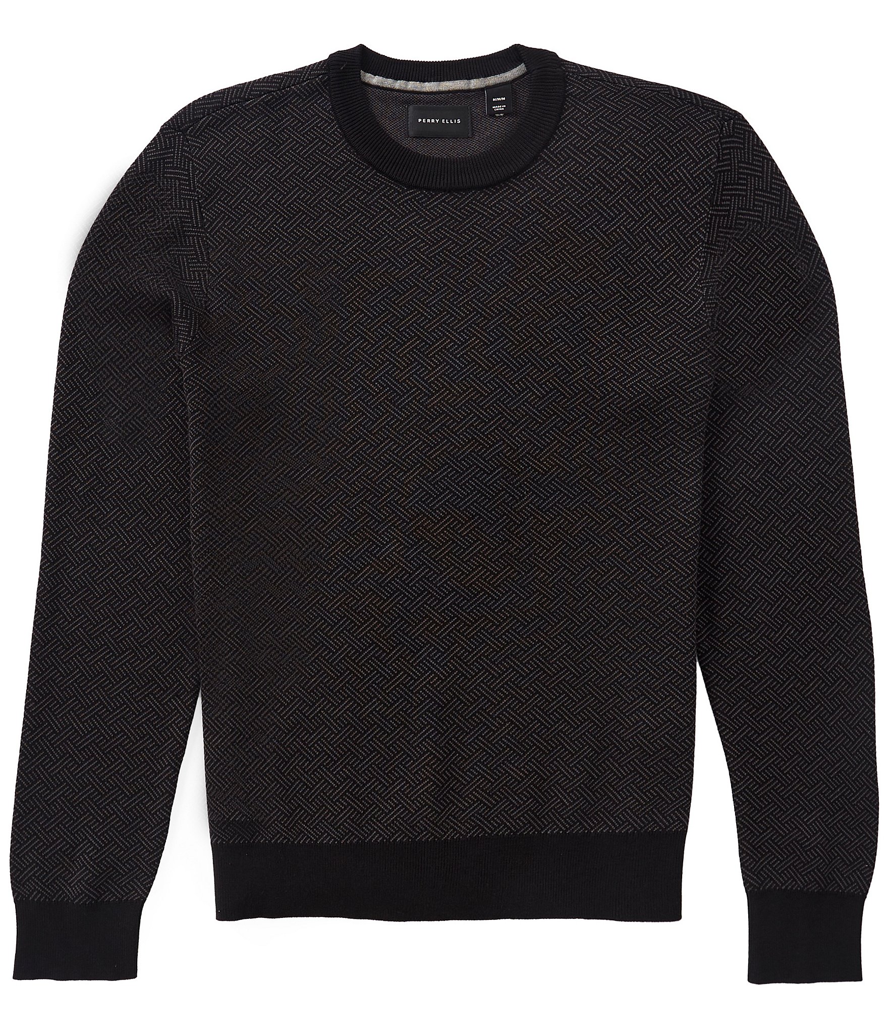 Perry Ellis Tonal Geometric Print Sweater