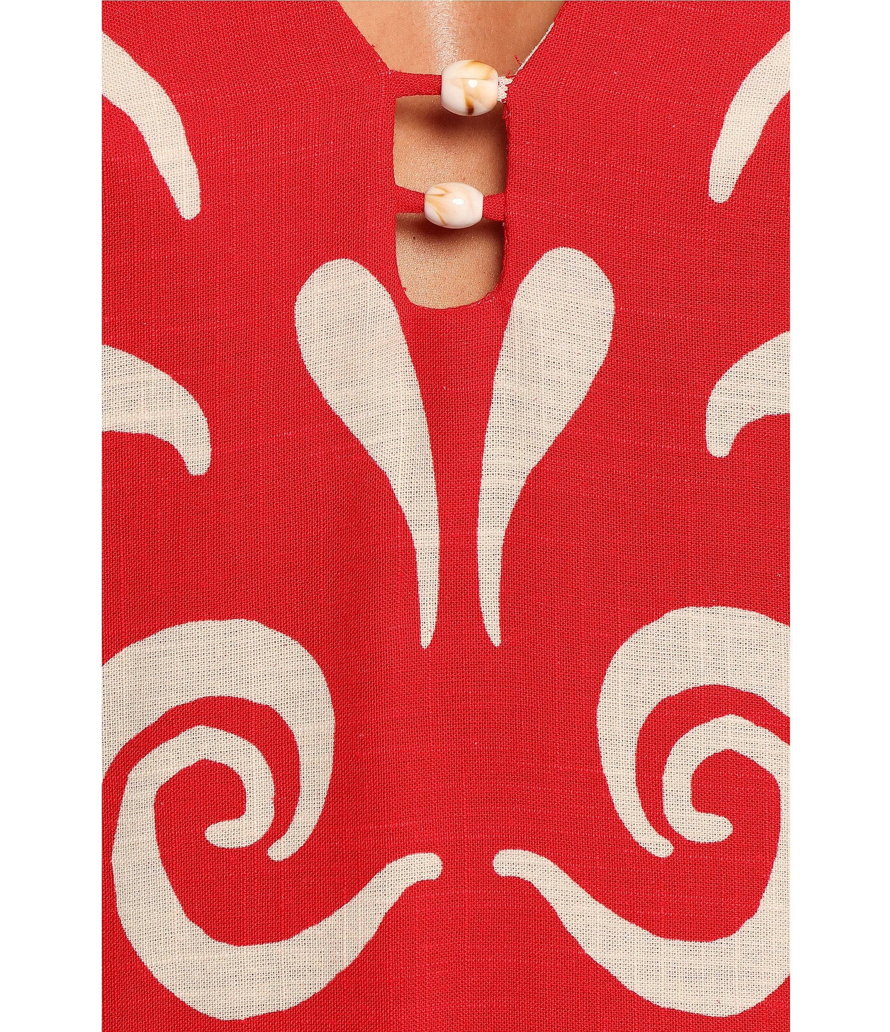 Petal & Pup Glulla Summer Motif V-Neck Sleeveless Beaded Cut-Out Mini Dress