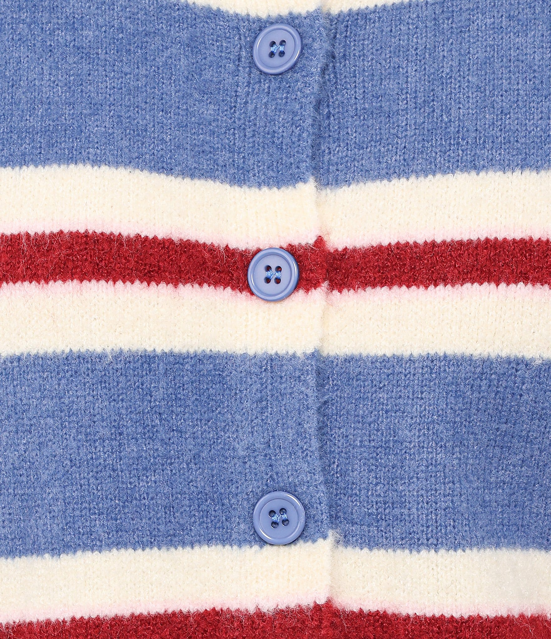Petal & Pup Lilith Stripe Round Neck Short Sleeve Button Front Knit Sweater Top