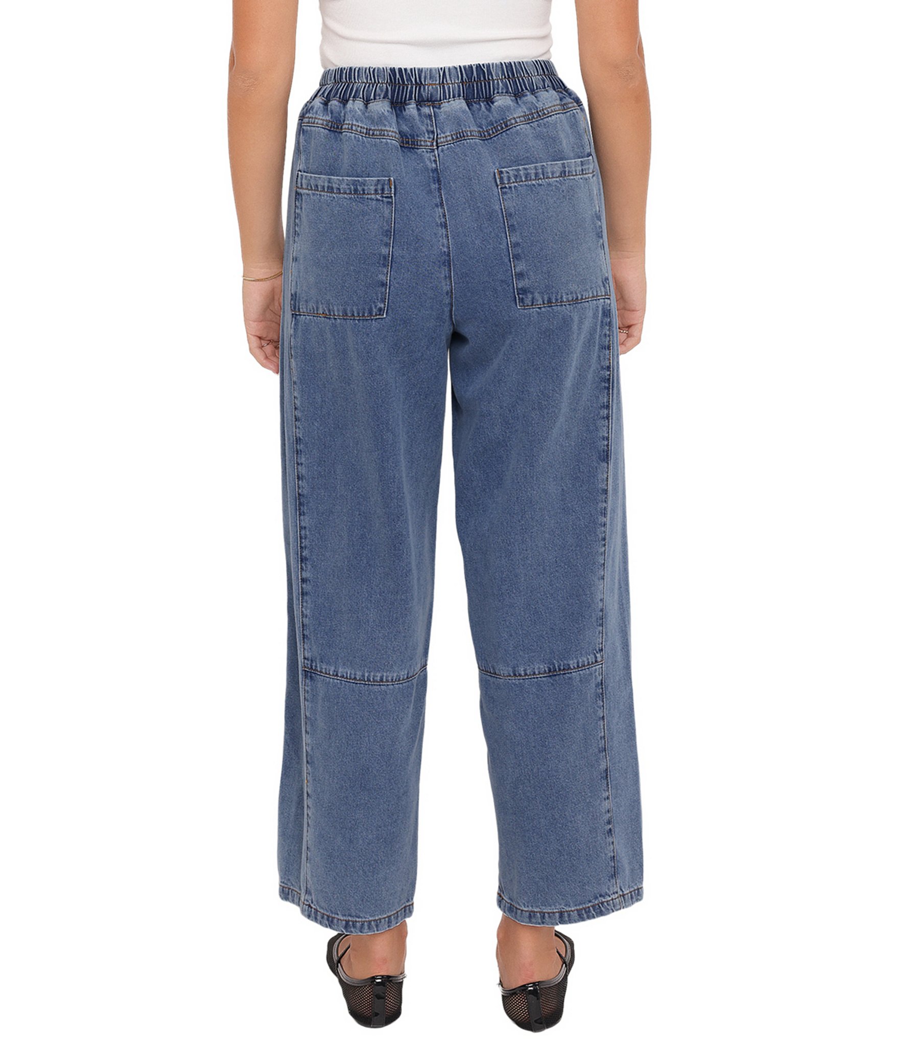 Petal & Pup Sophie High Rise Cropped Barrel Leg Denim Pull-On Jeans