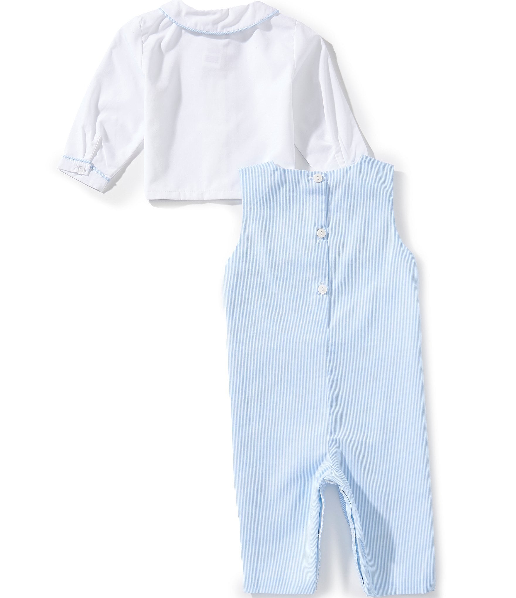 Petit Ami Baby Boys Long Sleeve Smocked Train Longall