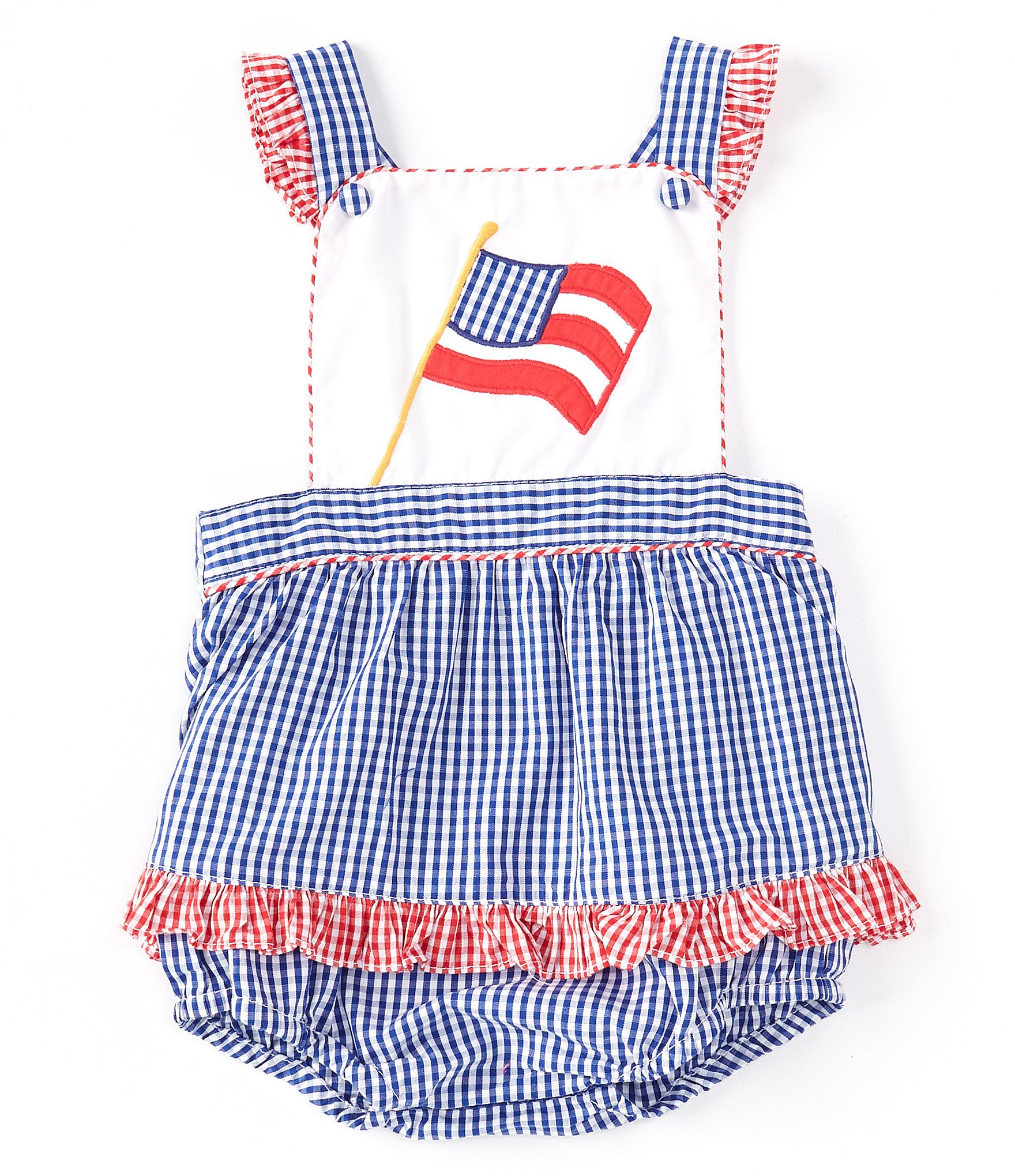 Petit Ami Baby Girl 3-9 Months Sleeveless Americana Bubble With Overlay ...