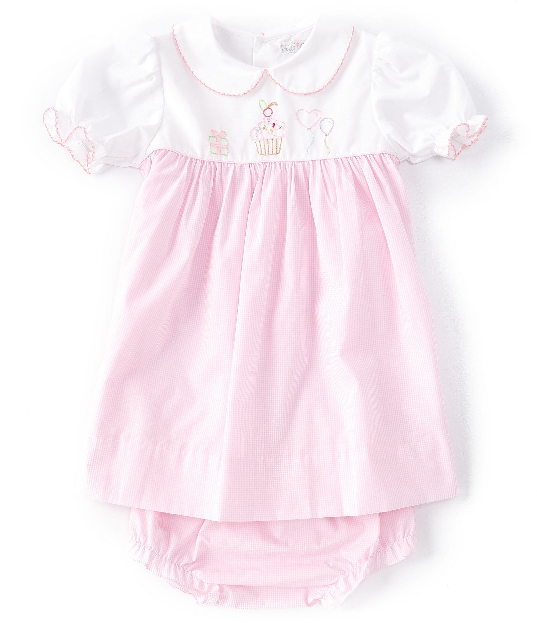Petit Ami Baby Girls 12-24 Months Puffed-Sleeve Birthday Embroidered A-Line  Dress | Dillard's