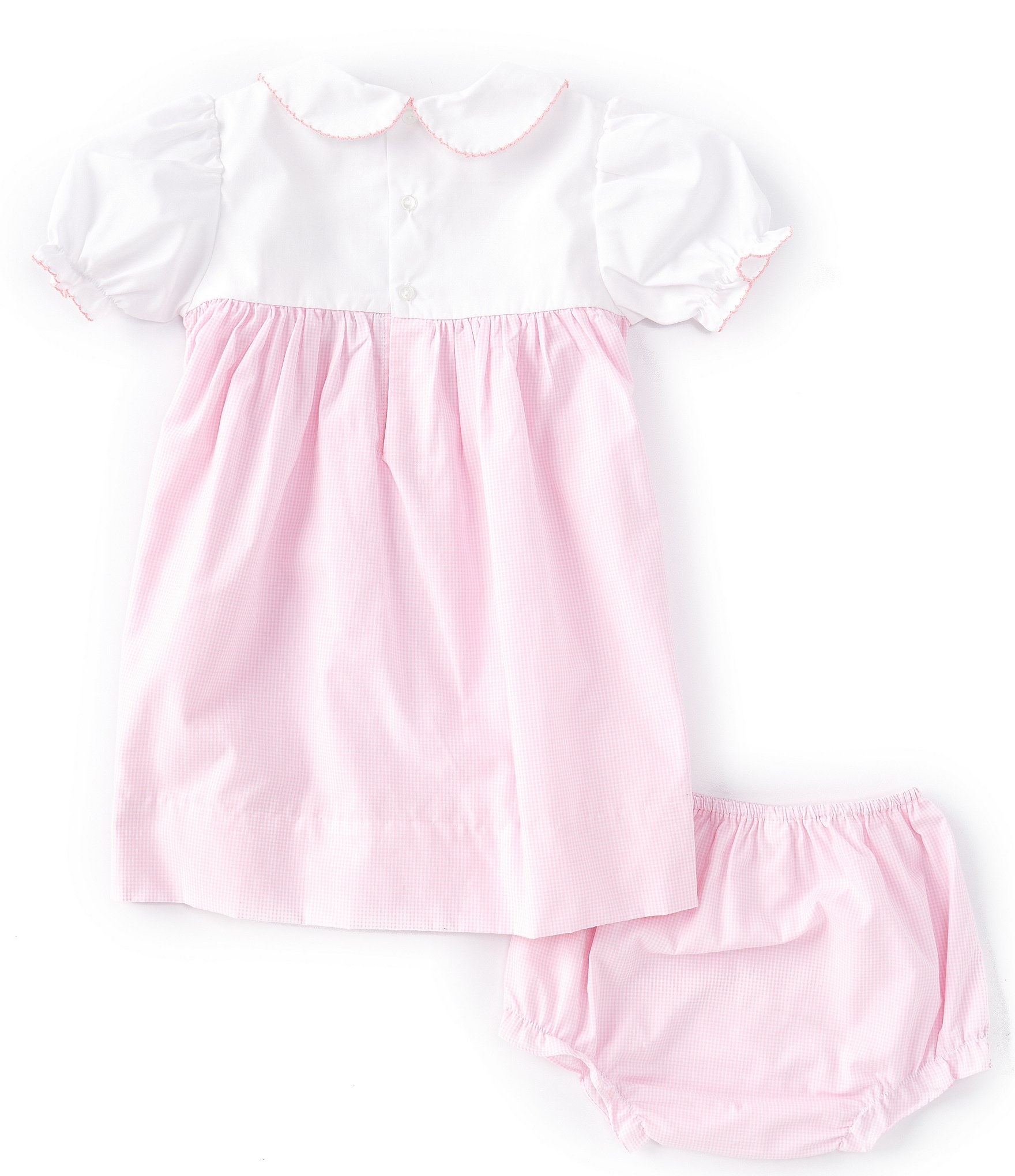 Petit Ami Baby Girls 12-24 Months Puffed-Sleeve Birthday Embroidered A-Line Dress