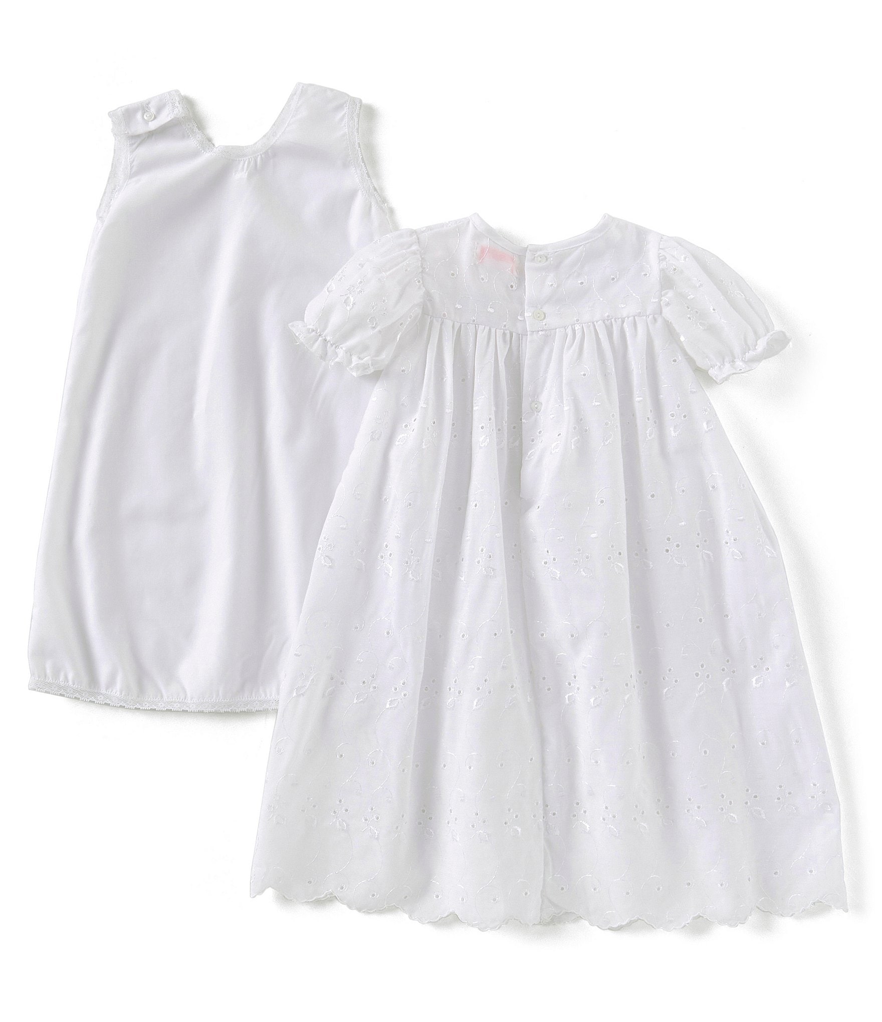 Petit Ami Baby Girls 3-12 Months Eyelet Christening Gown