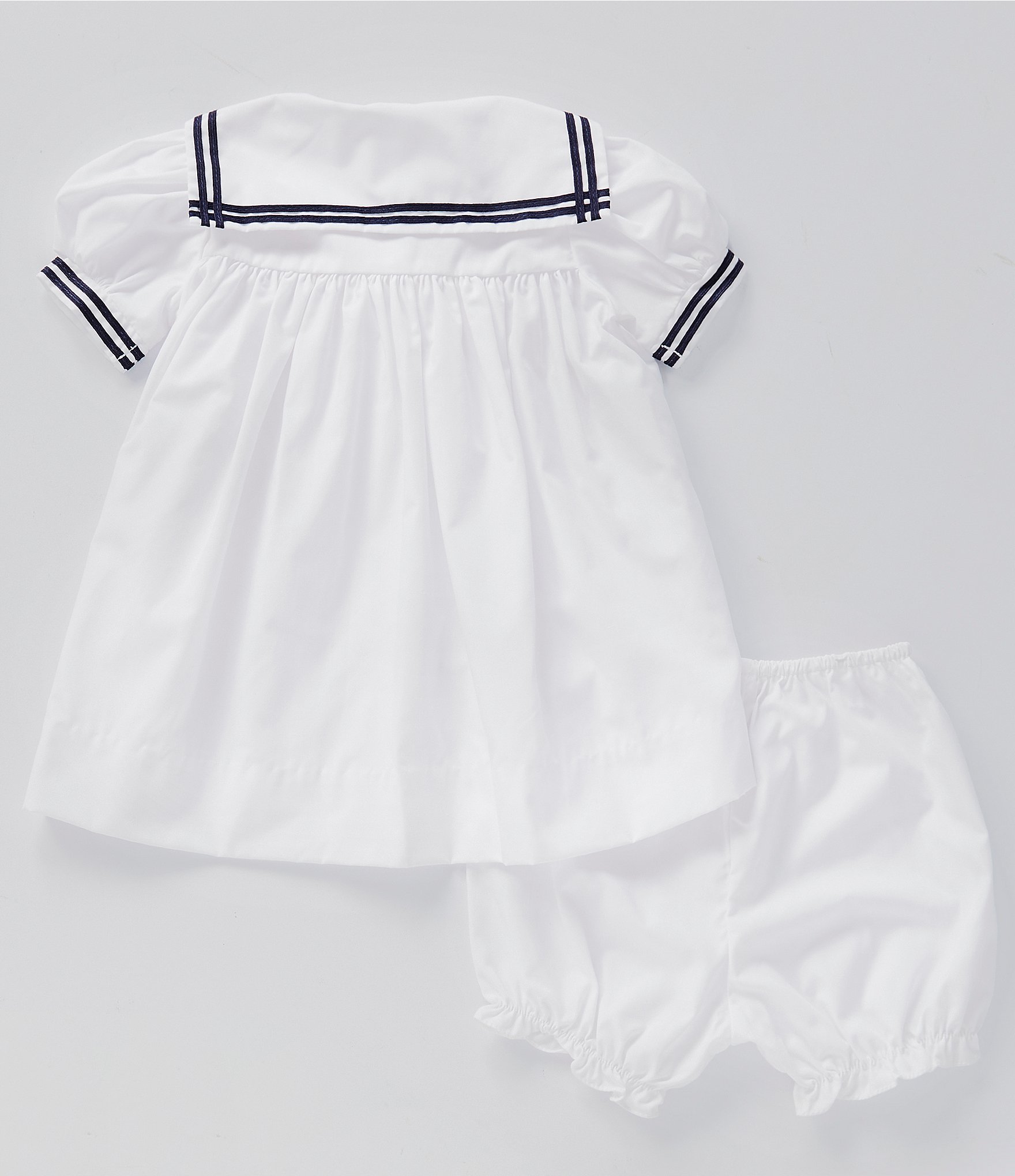 Petit Ami Baby Girls 3-24 Months Puffed Sleeve Nautical Sailor Dress