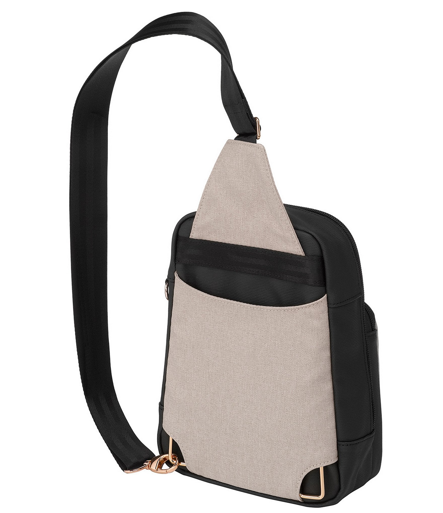 Petunia Pickle Bottom Criss Cross Sling Two Tone Bag - Black/Sand