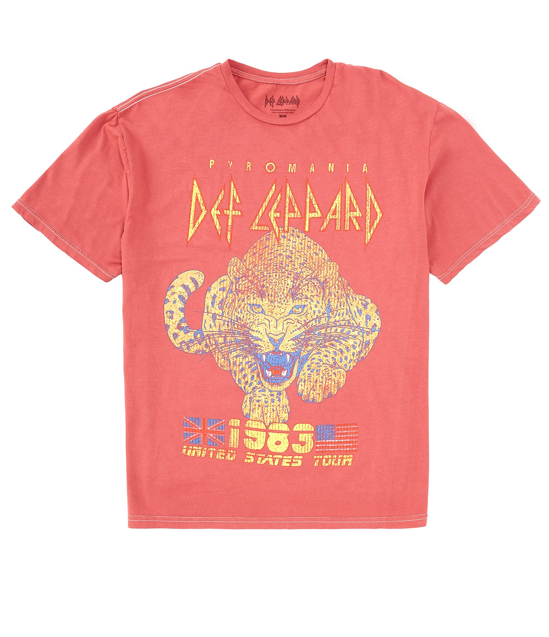 Philcos Short Sleeve Def Leppard Pyromania Tour Graphic T-Shirt