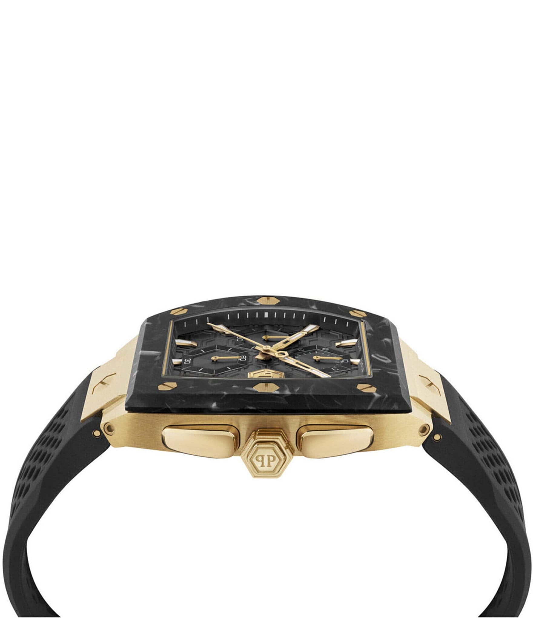 Philipp Plein Men's Hexagon Phantom Chronograph Silicone Strap Watch