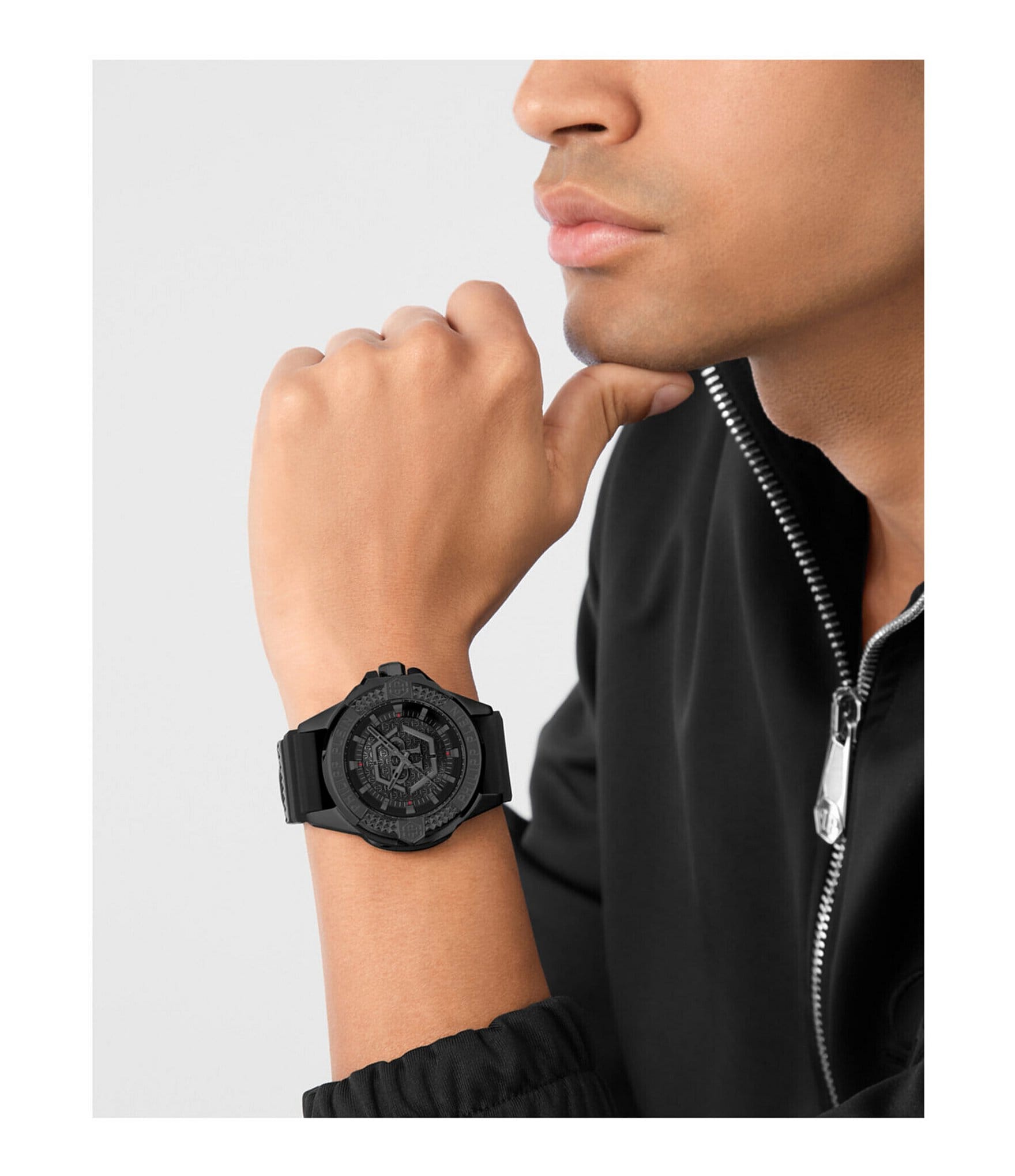 Philipp Plein Men's Plein Majesty Analog Silicone Strap Watch