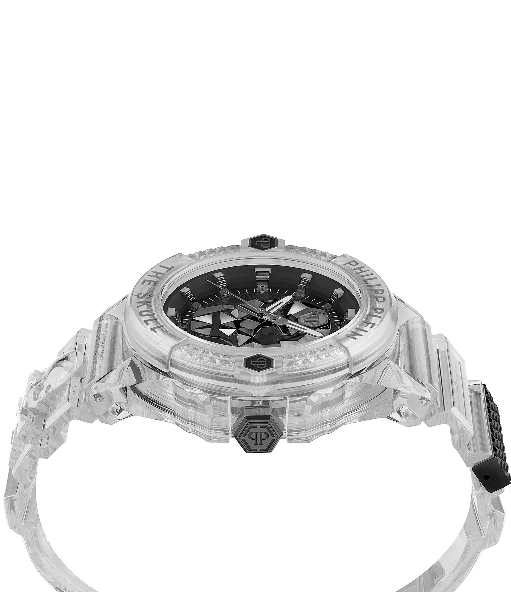 Philipp Plein Men's The Kull Synthetic Quartz Analog Clear Silicone Strap Watch