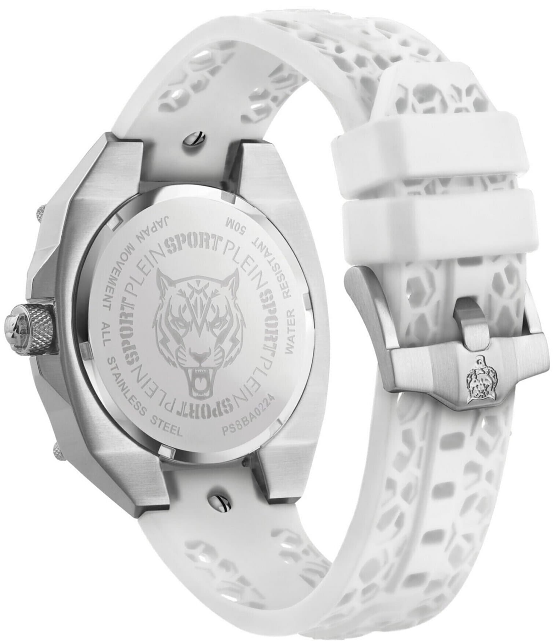 Philipp Plein Men's Thunder Force Analog Silver Silicone Strap Watch