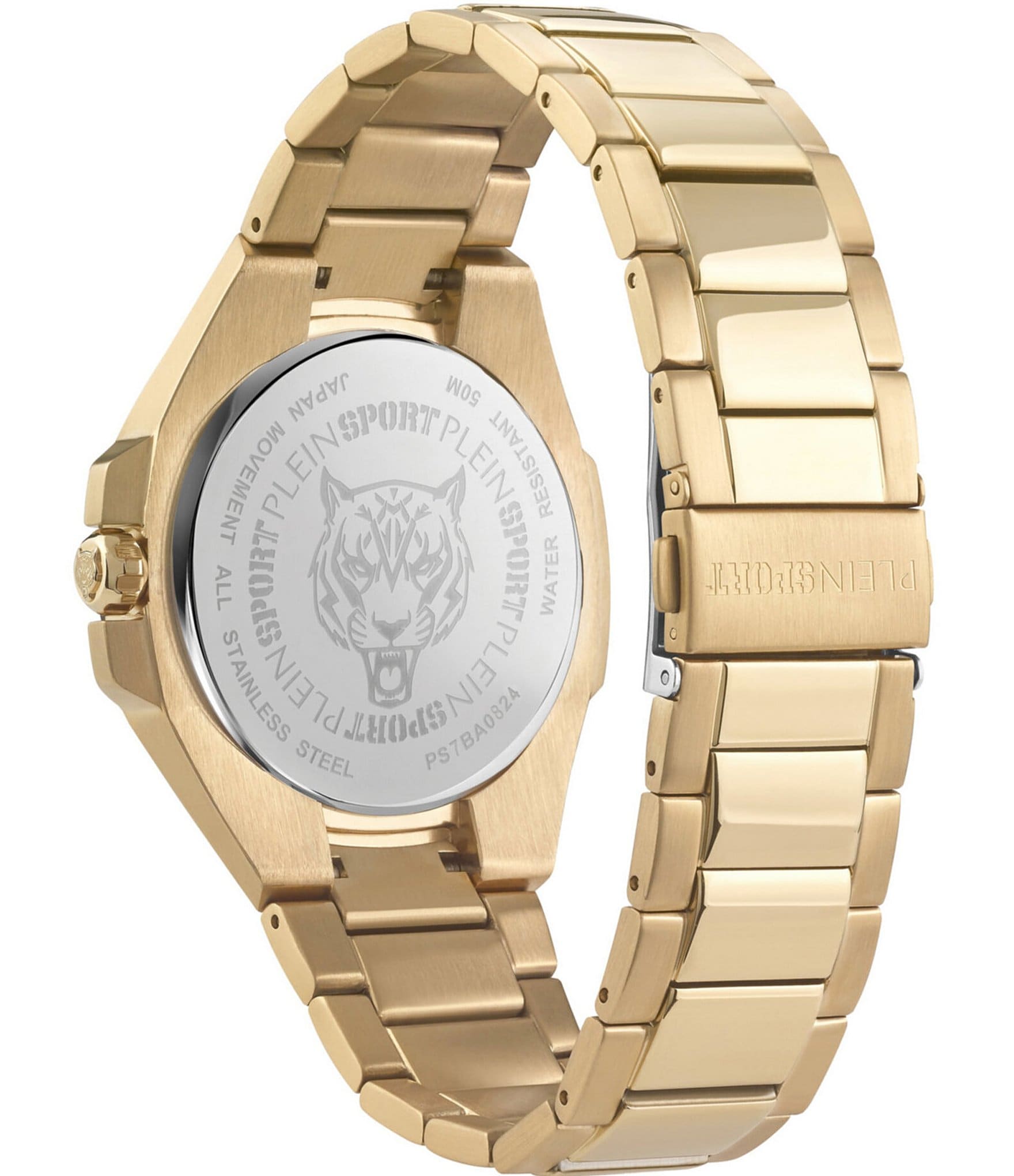 Philipp Plein Men's Tigermaster Analog Gold Tone Stainless Steel Bracelet 47mm Watch